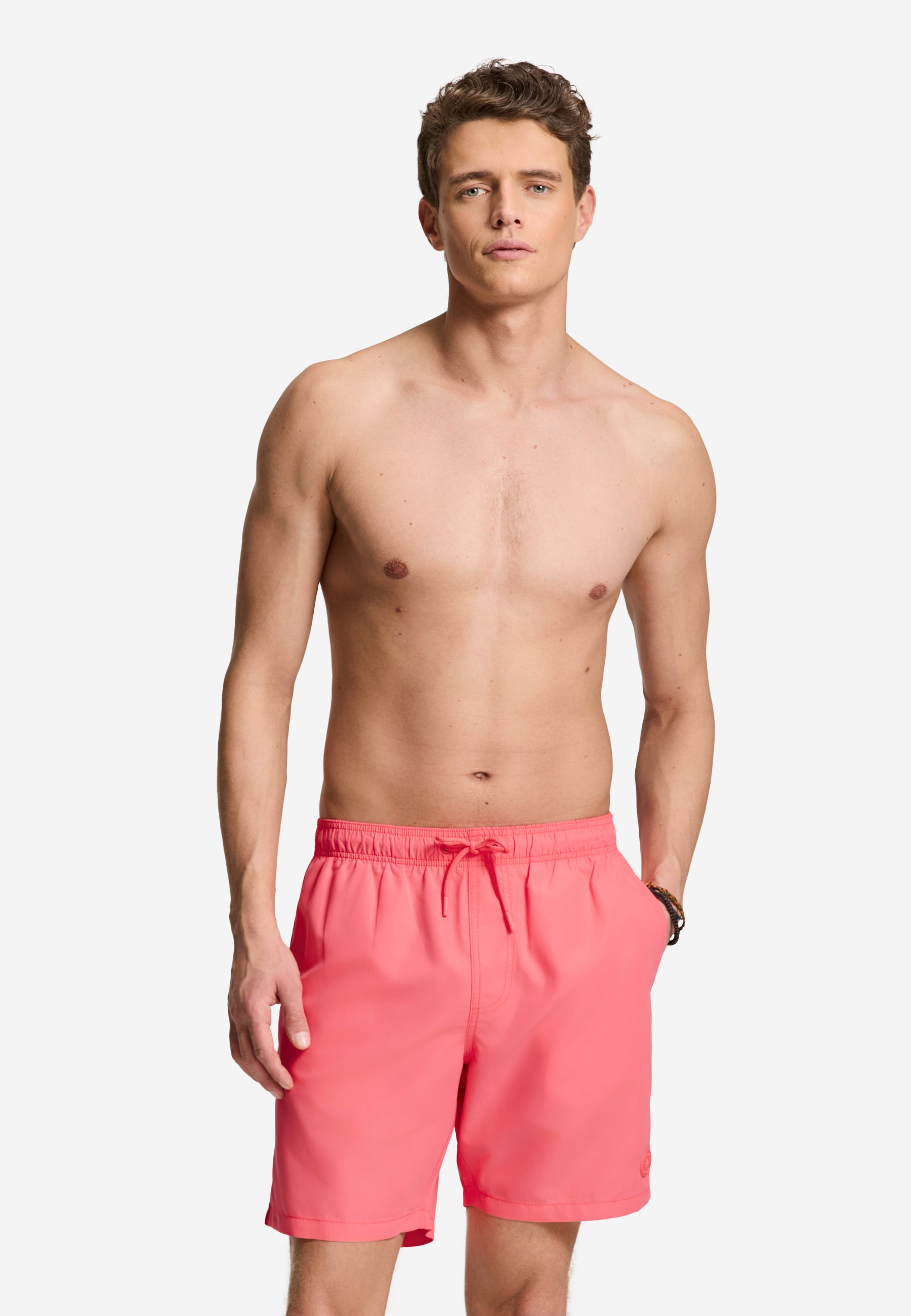 MIKE swim shorts solid | fluo red