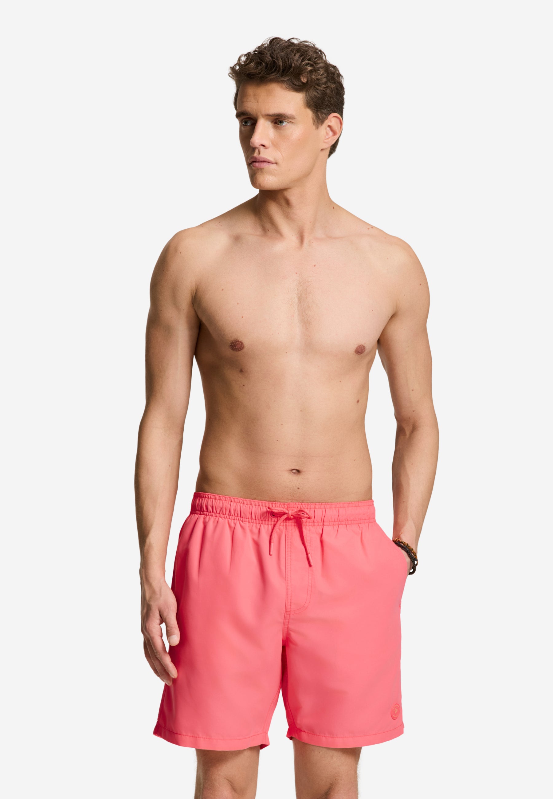 MIKE swim shorts solid | fluo red
