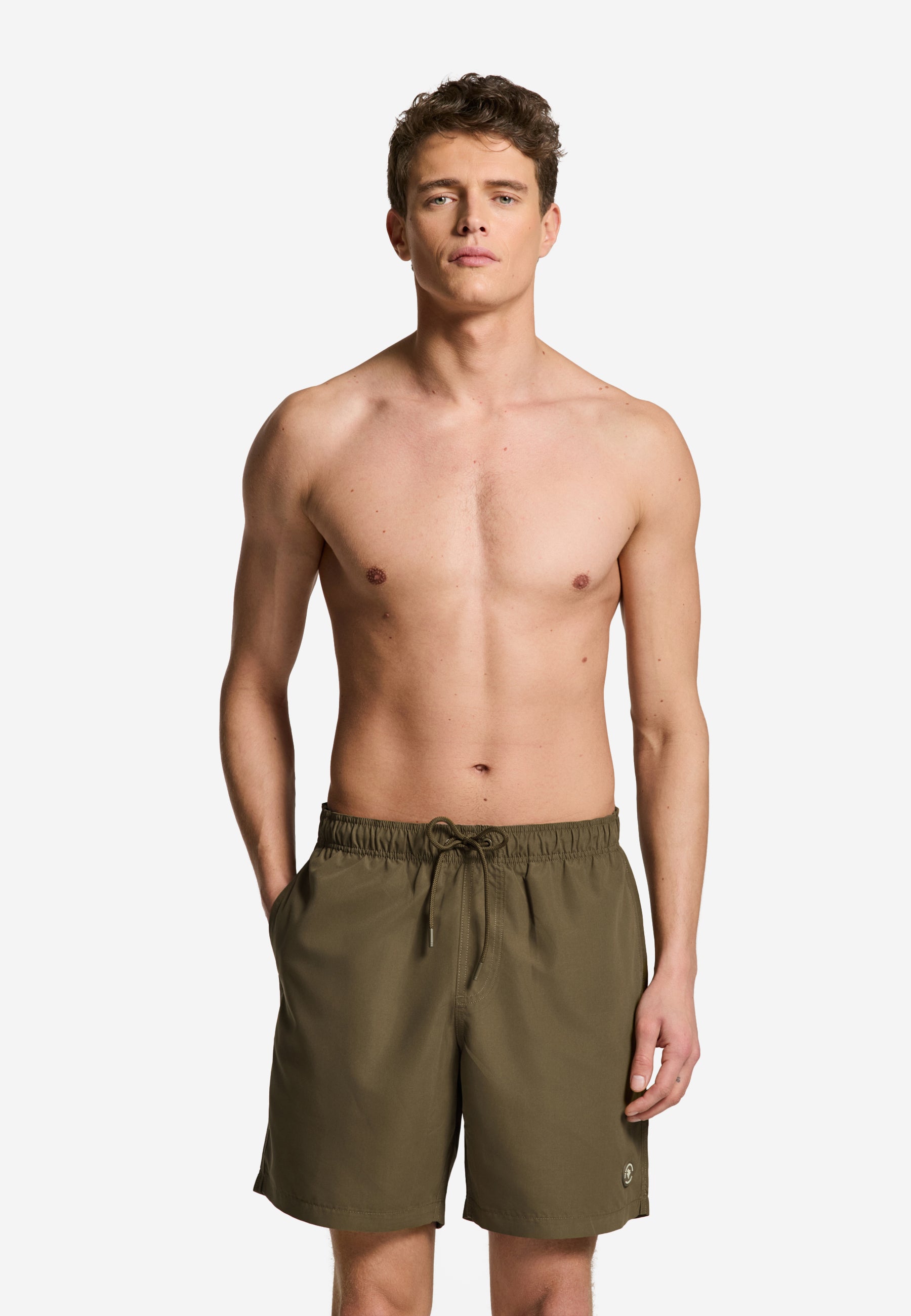 MIKE swim shorts solid | green olive