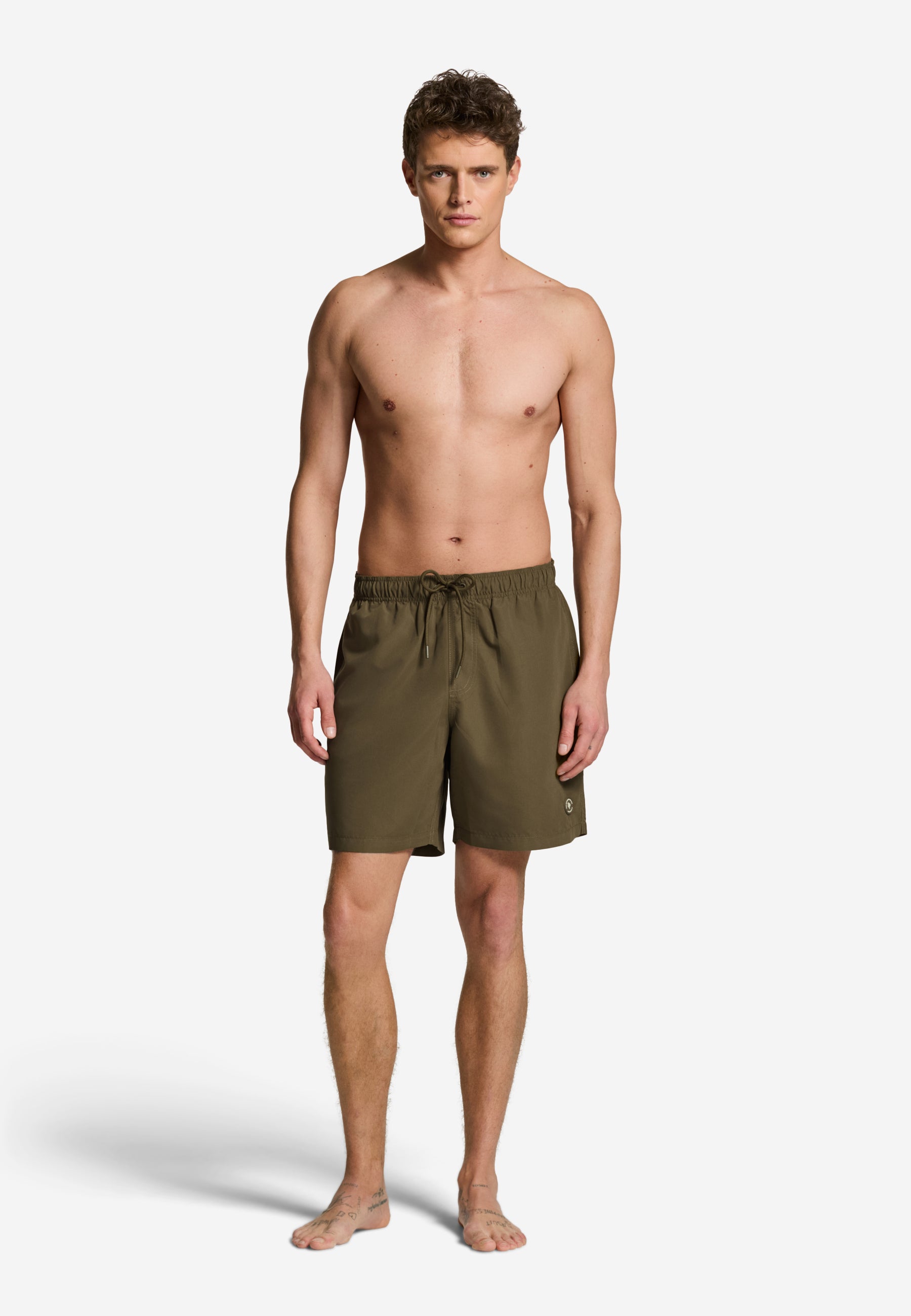 MIKE swim shorts solid | green olive