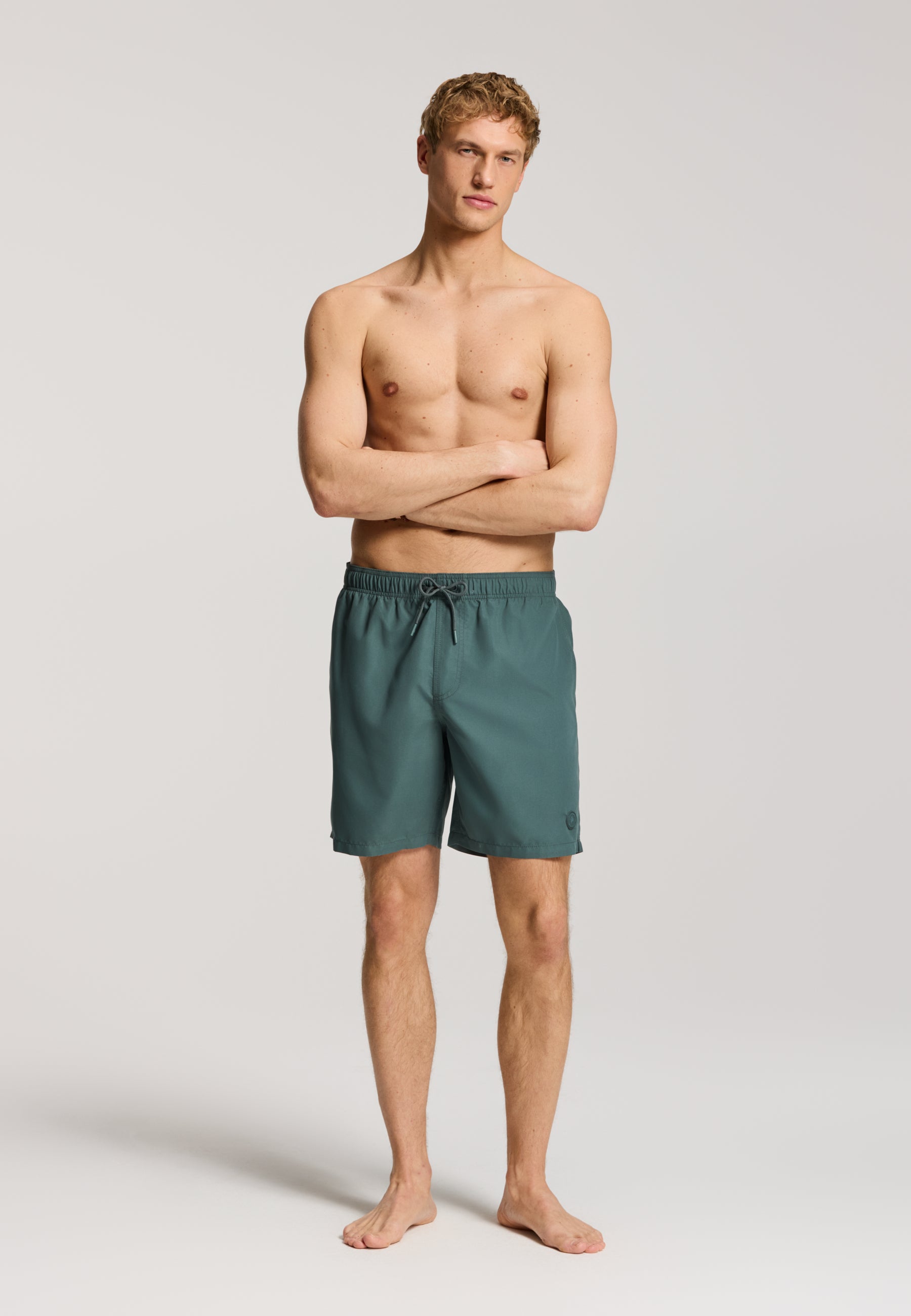 MIKE swim shorts solid | green smokey - Shiwi