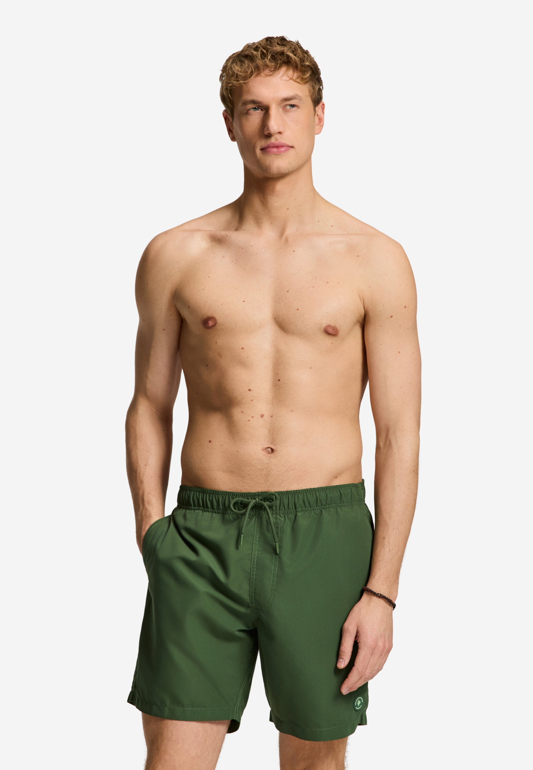 MIKE swim shorts solid | dark jungle green