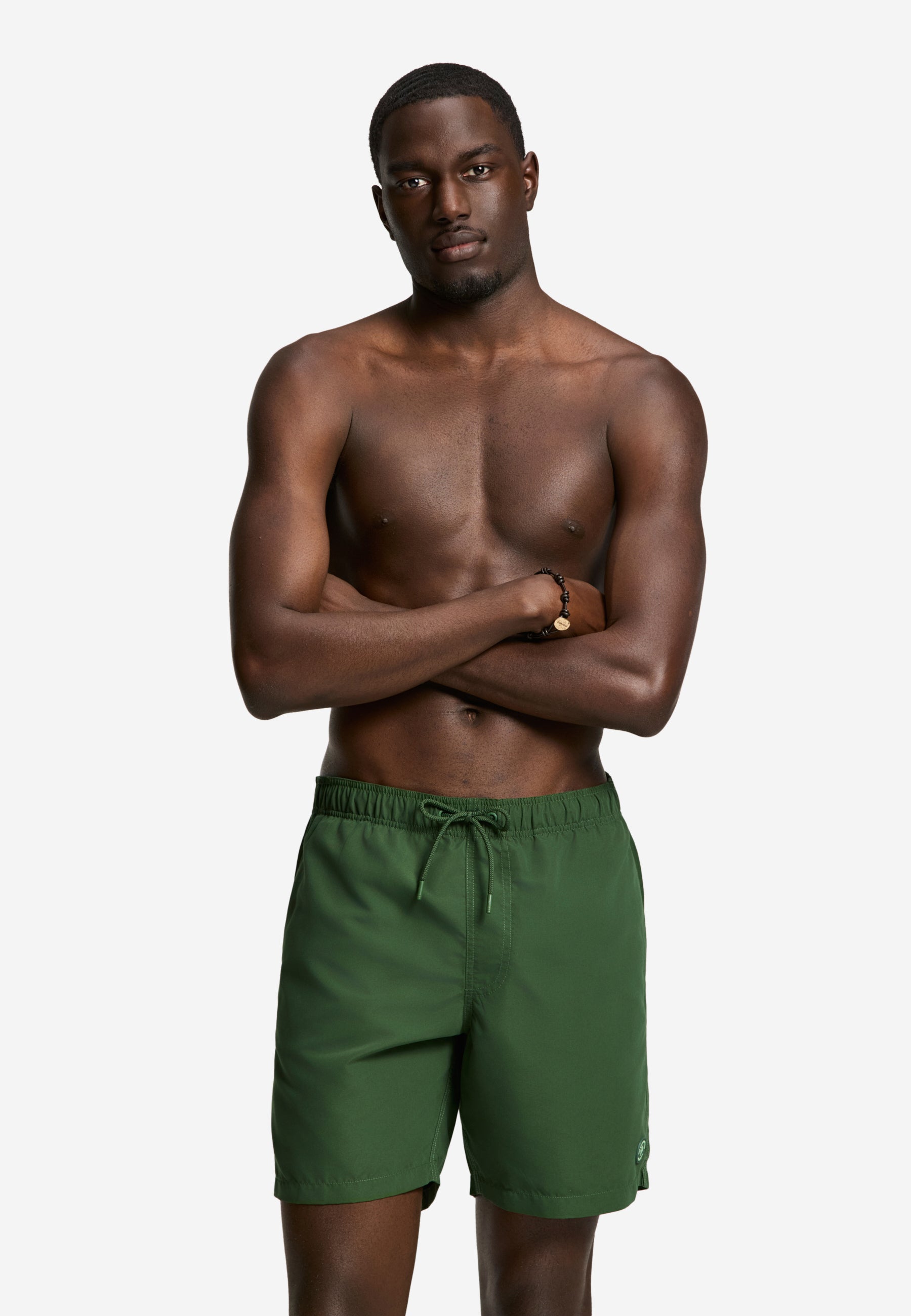MIKE swim shorts solid | dark jungle green