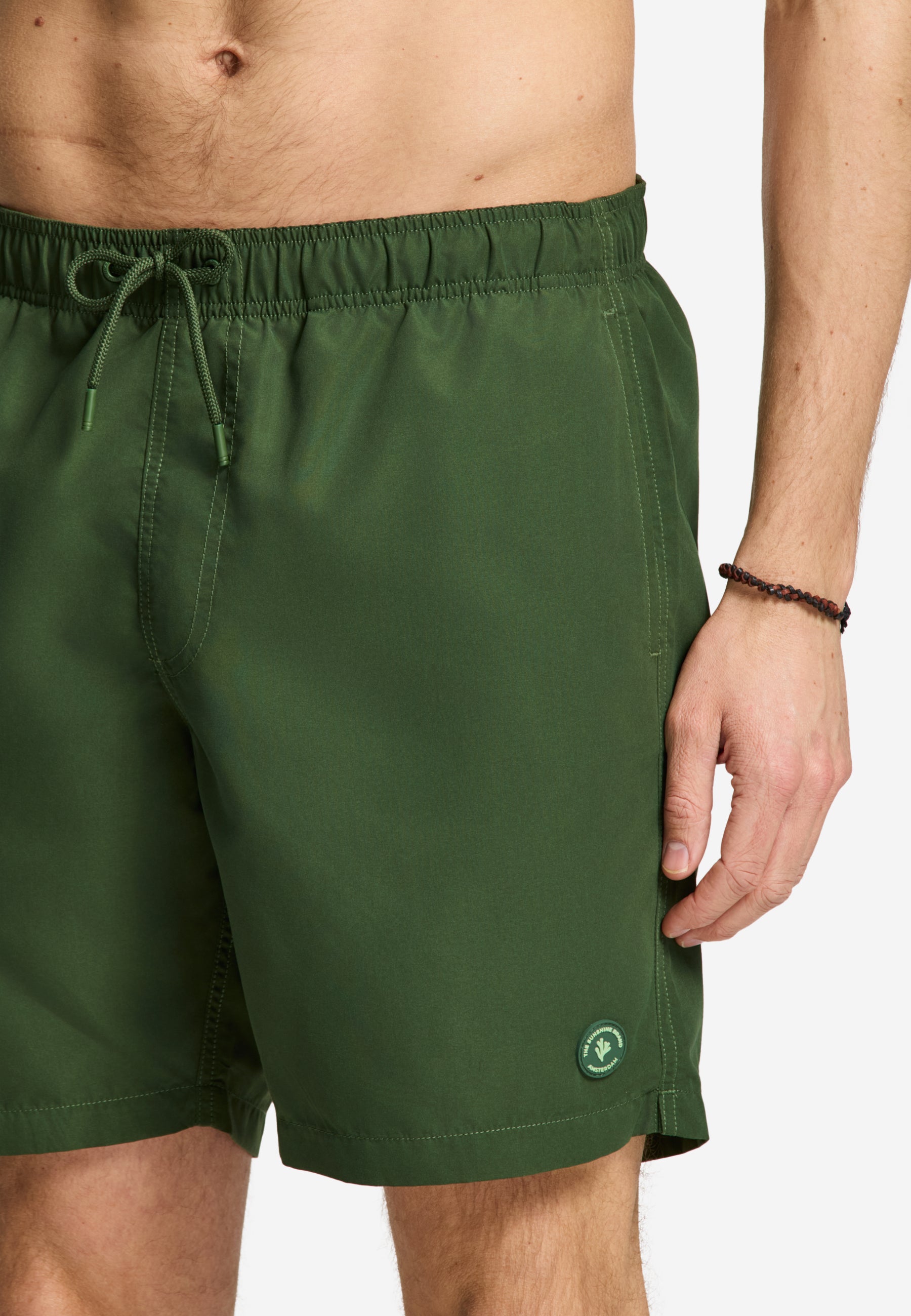 MIKE swim shorts solid | dark jungle green