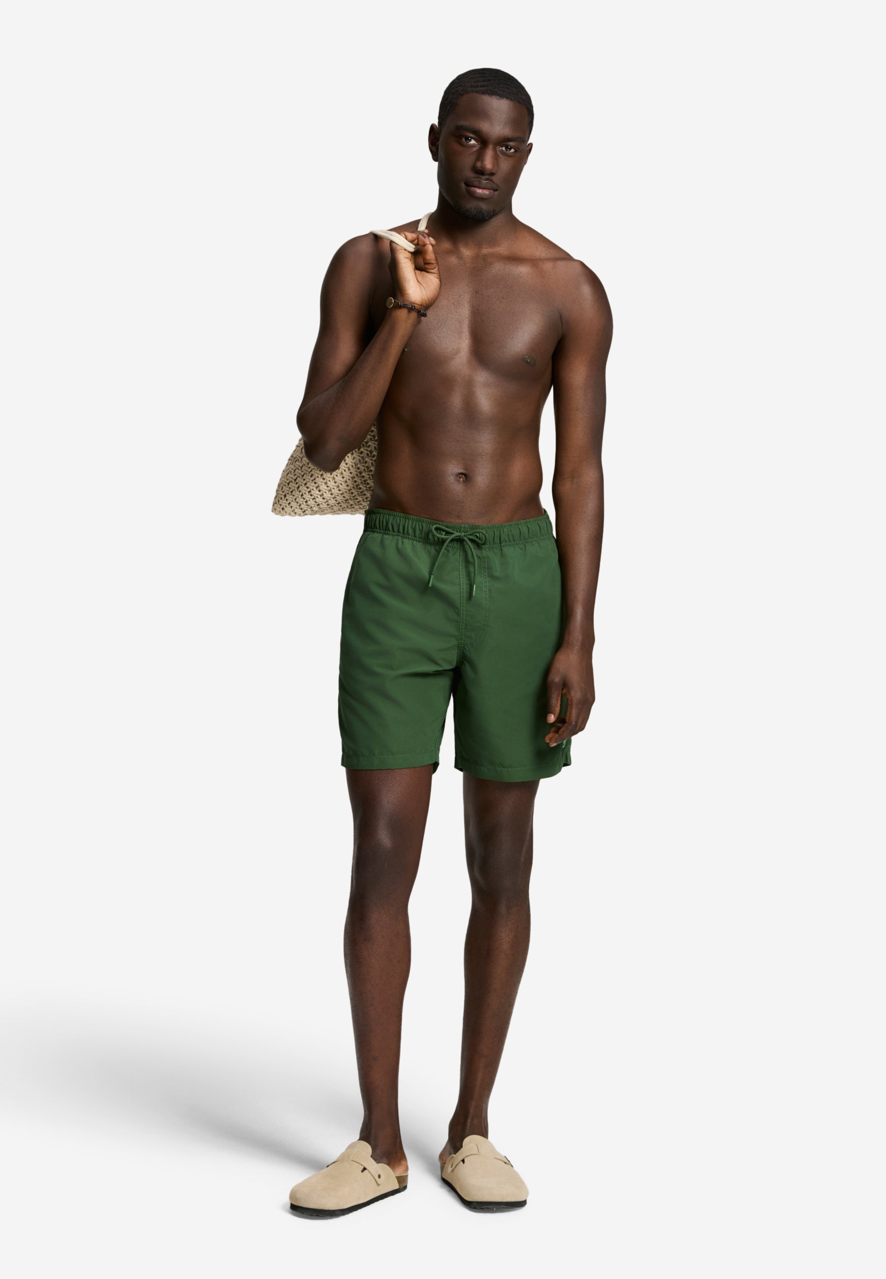 MIKE swim shorts solid | dark jungle green