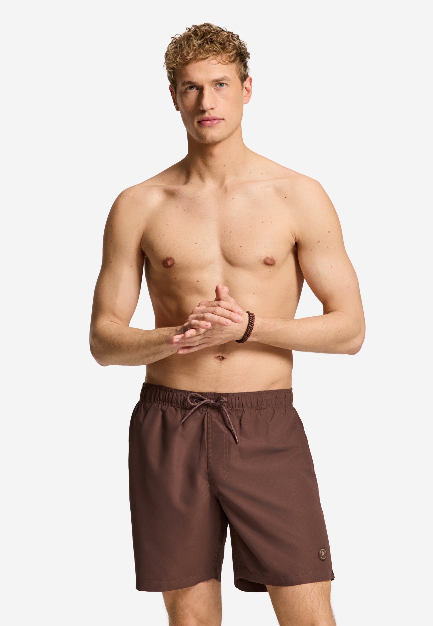 MIKE swim shorts solid | brown wood