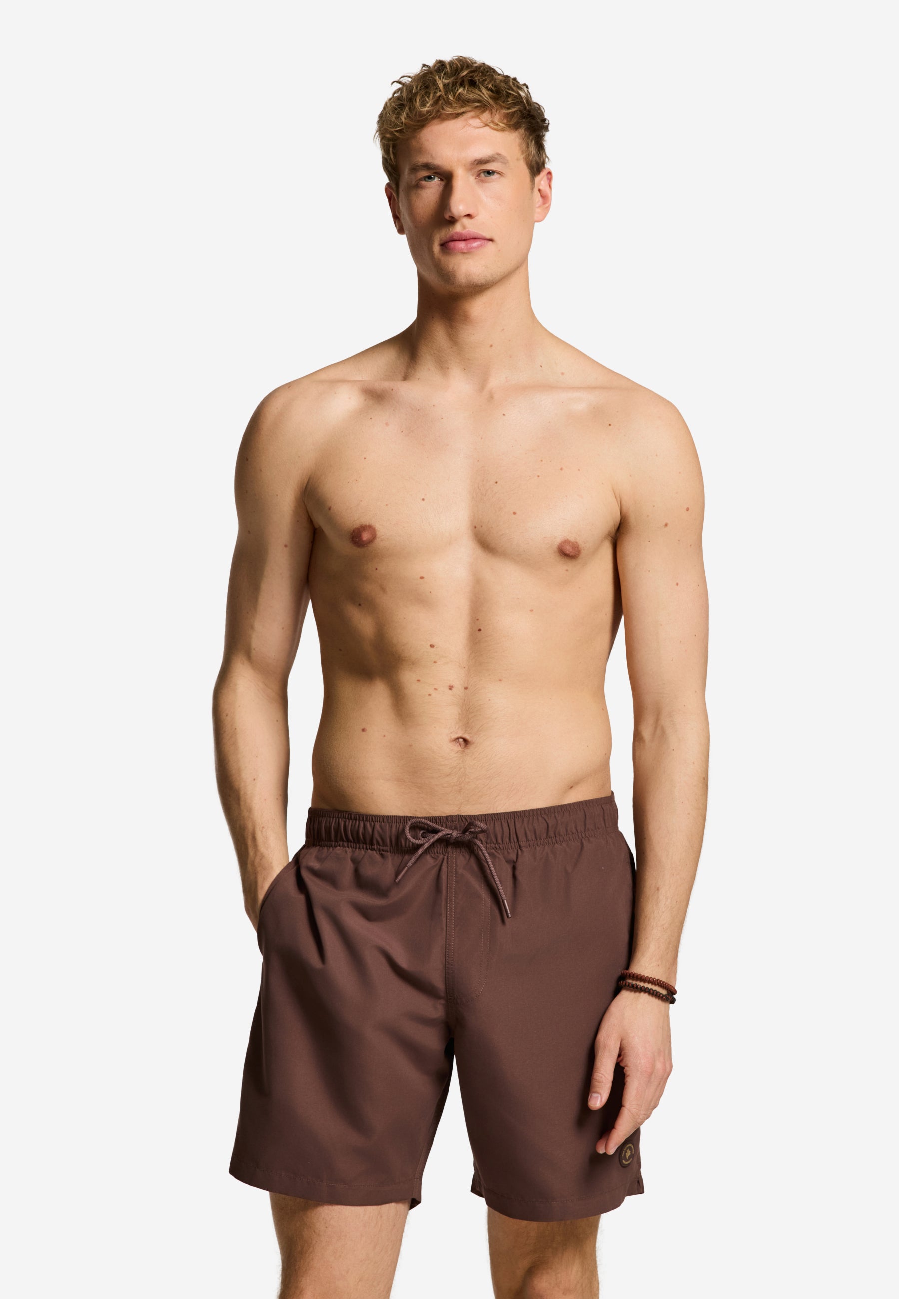 MIKE swim shorts solid | brown wood