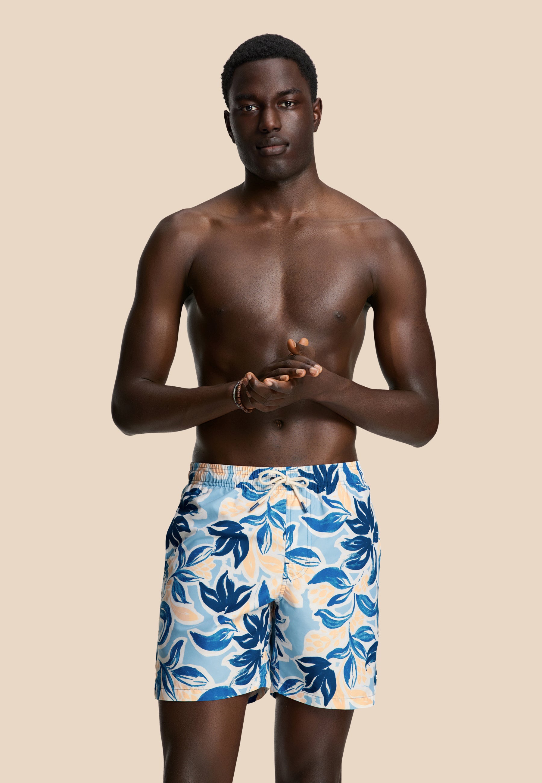MIKE zwembroek floral leafs | blauw