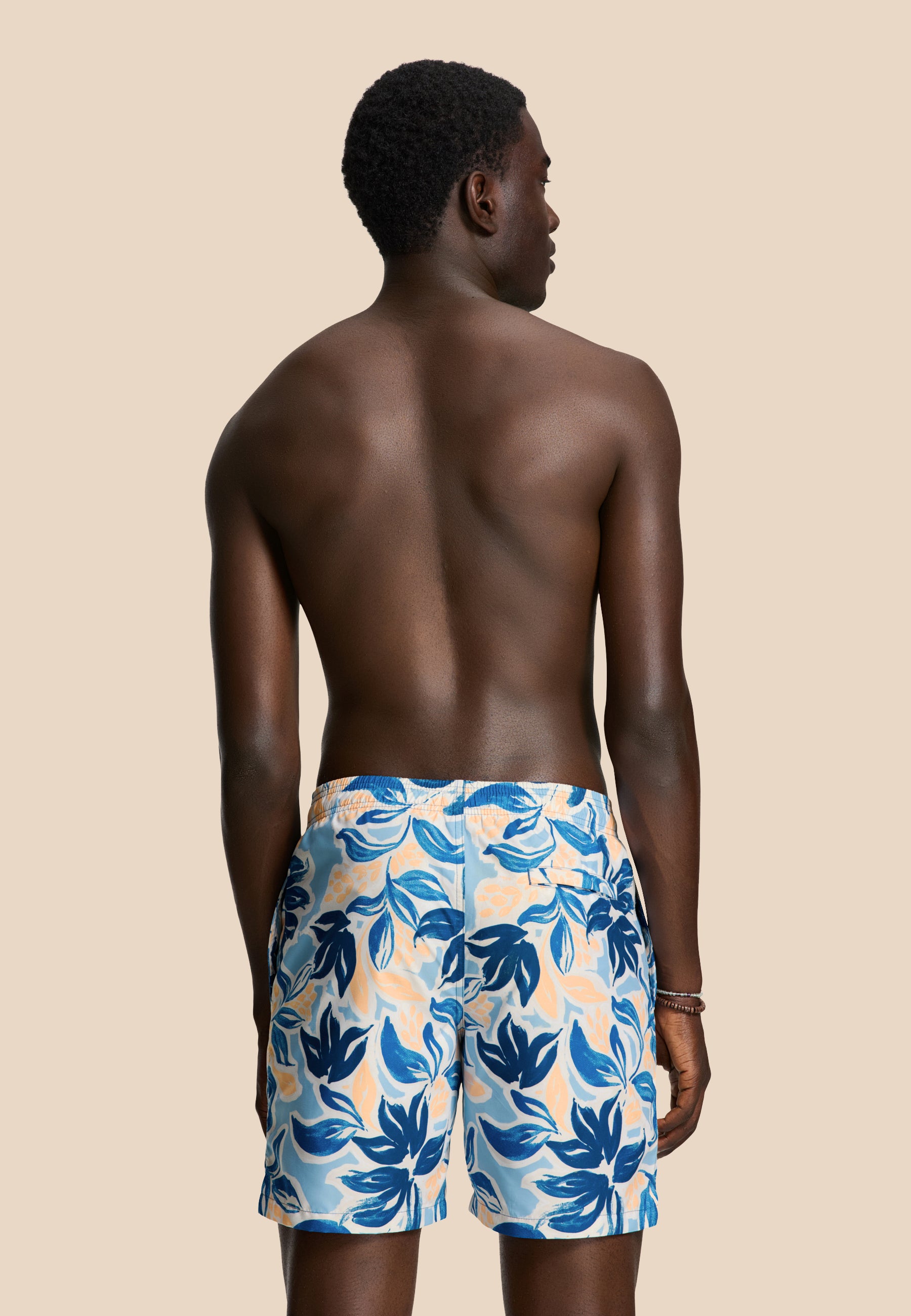 MIKE zwembroek floral leafs | blauw