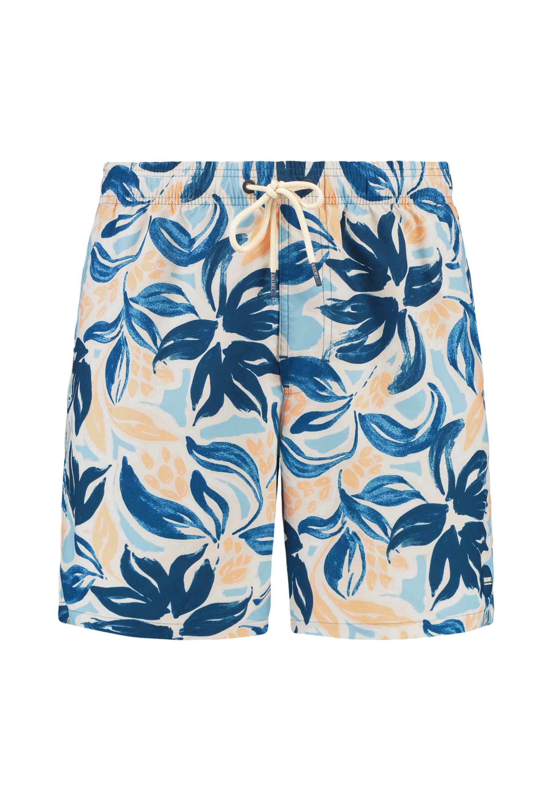 MIKE zwembroek floral leafs | blauw