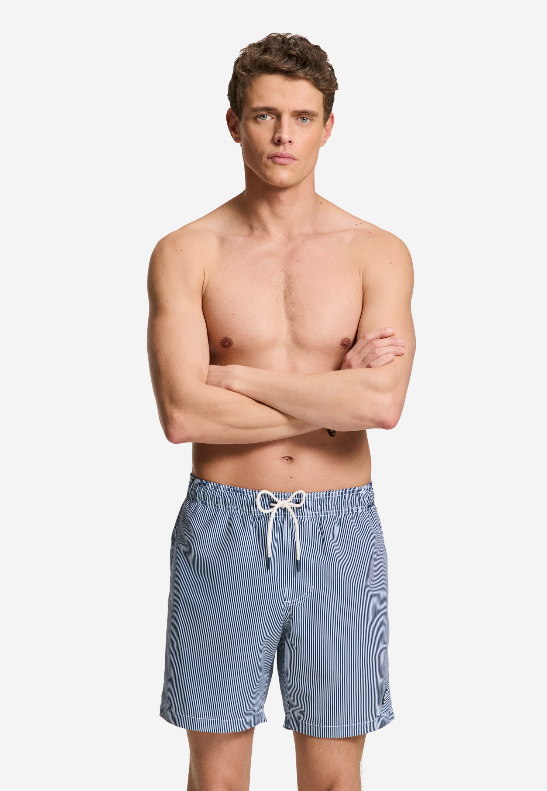 MIKE zwembroek fine stripe | blue navy