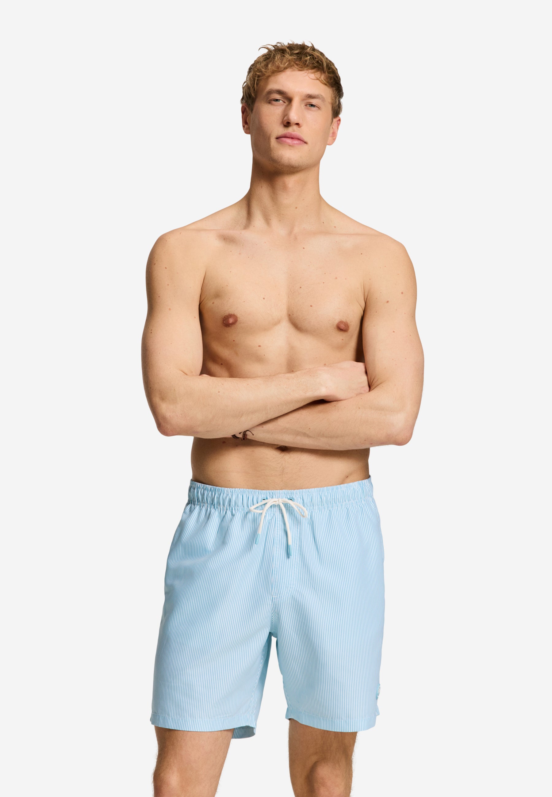 MIKE zwembroek fine stripe | blue sky