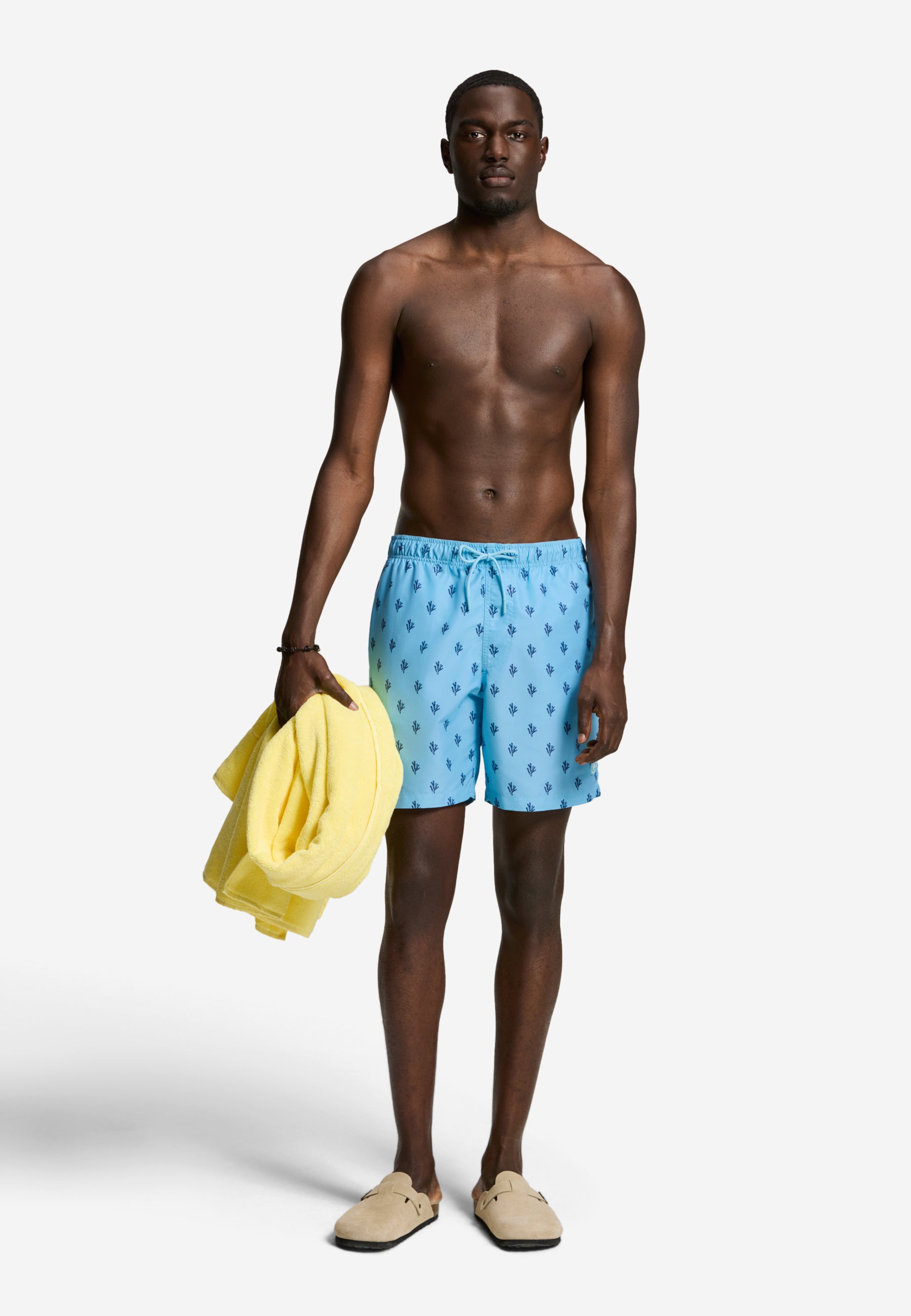 MIKE zwembroek sketched coral | blue sky
