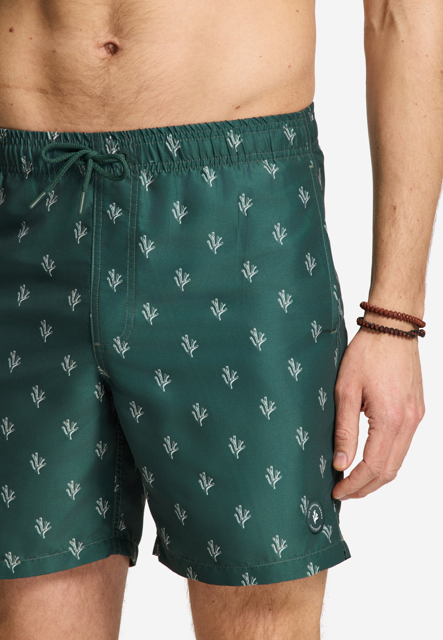 MIKE swim shorts sketched coral | green leaf - Shiwi