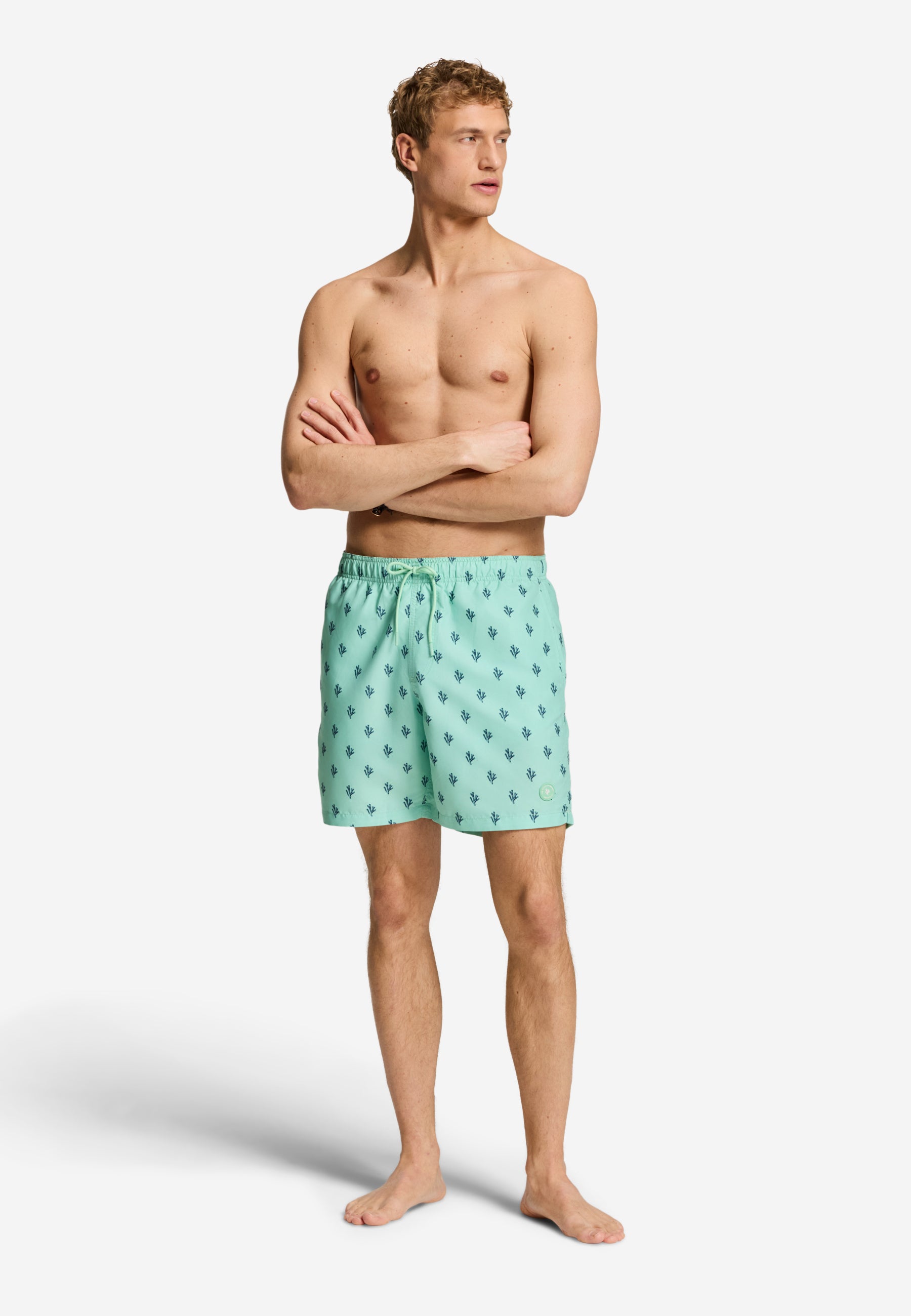 MIKE swim shorts sketched coral | green jade
