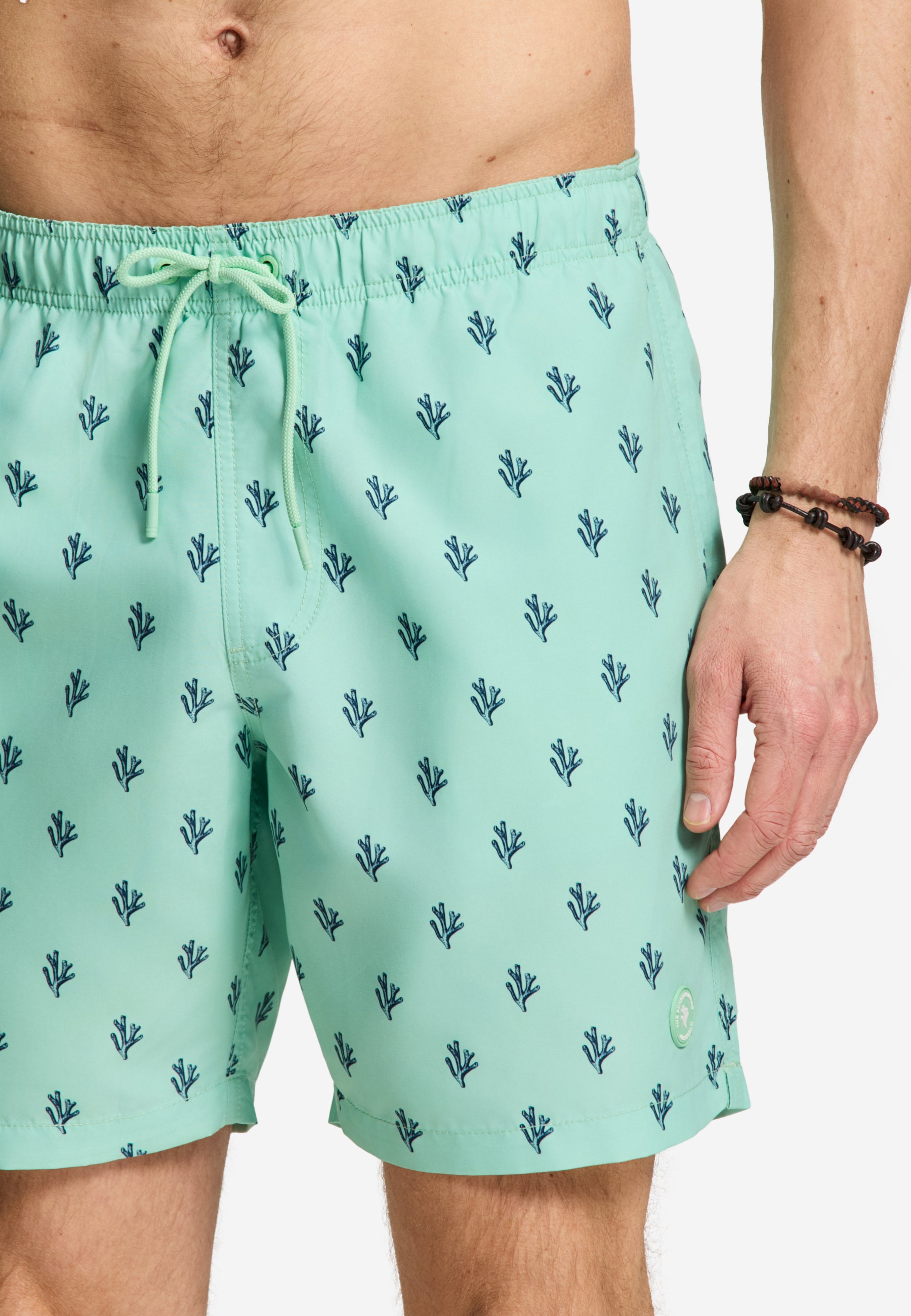MIKE swim shorts sketched coral | green jade