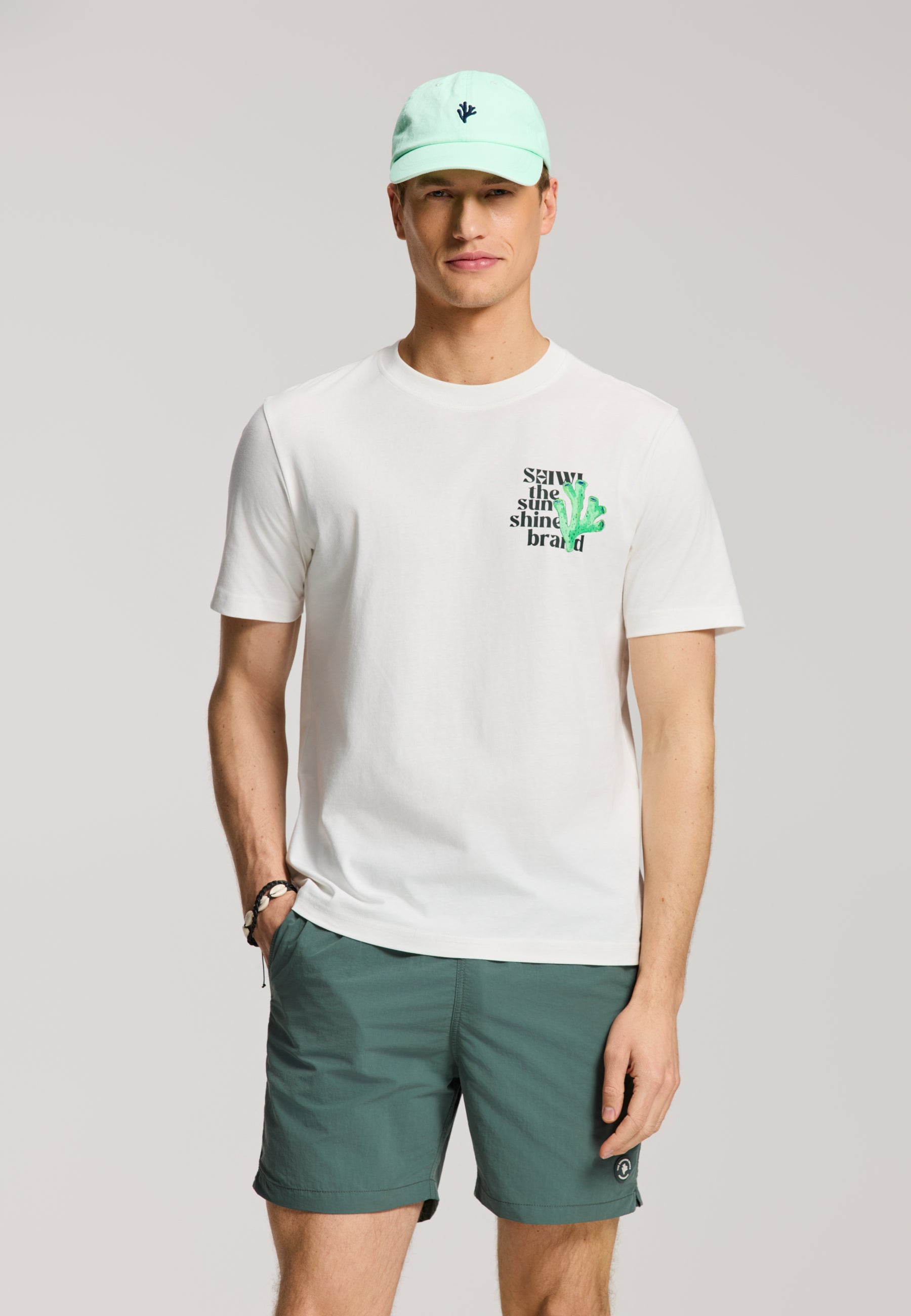 LIAM regular fit painted coral t-shirt | white