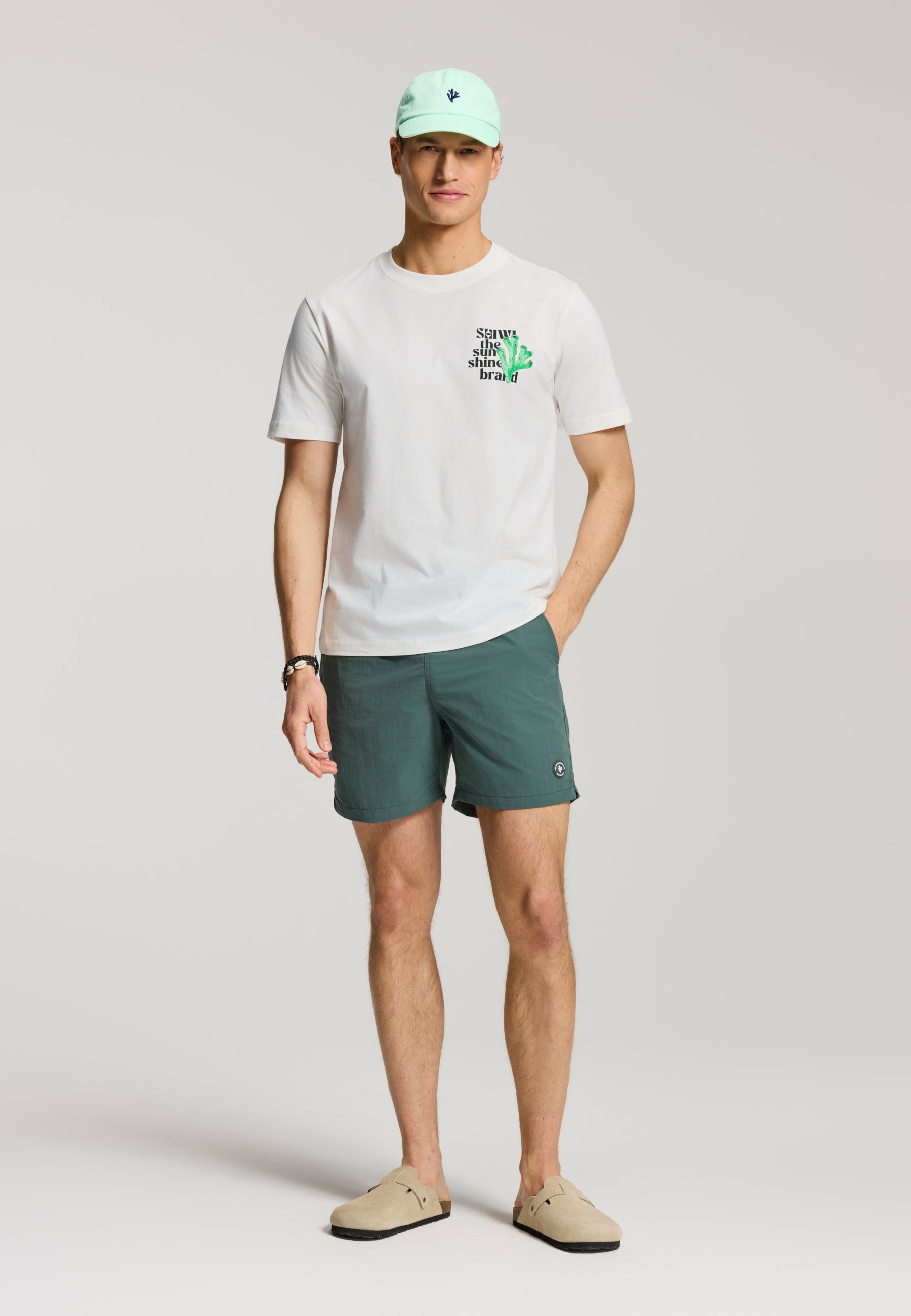 LIAM regular fit painted coral t-shirt | white