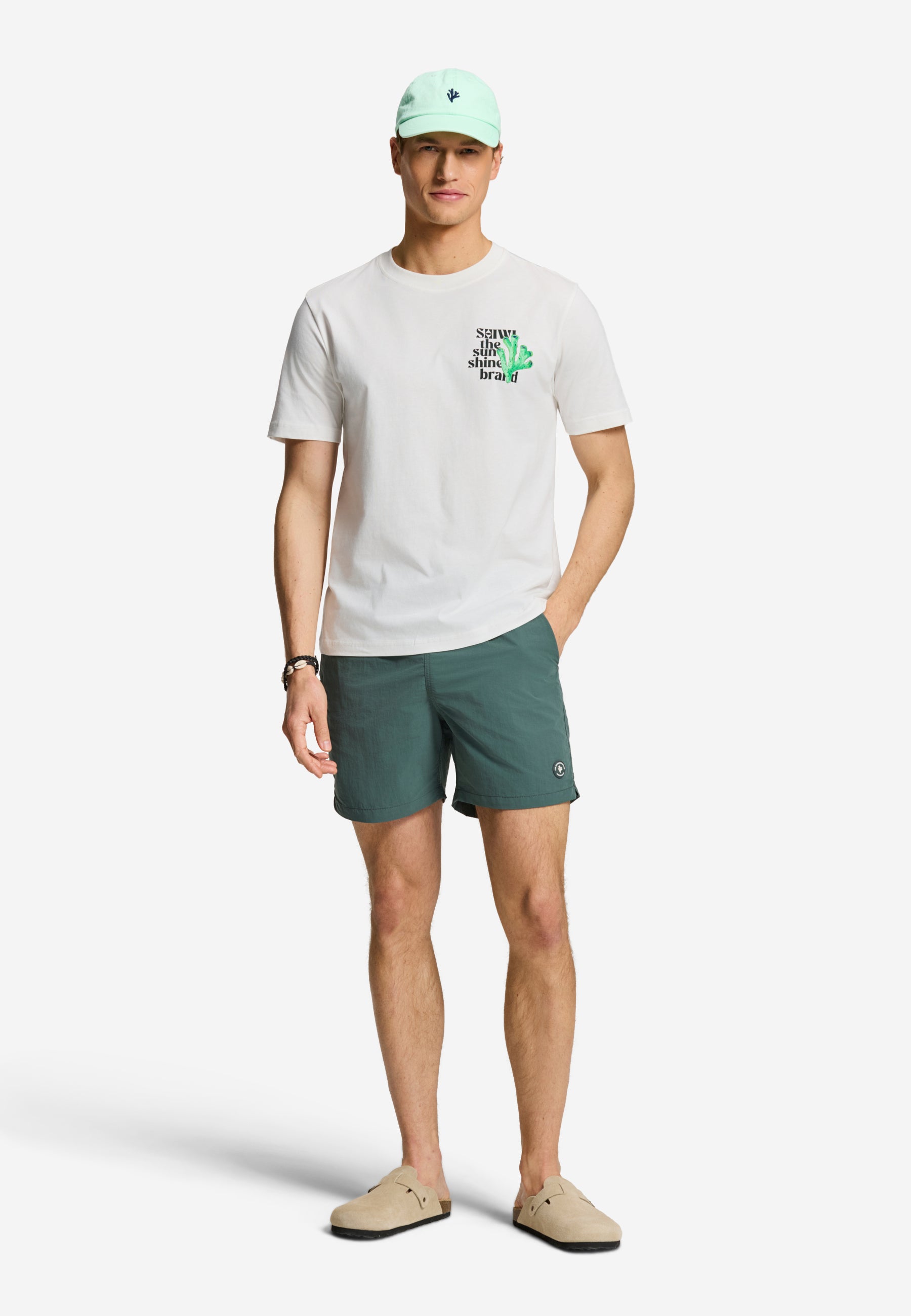 LIAM regular fit painted coral t-shirt | white