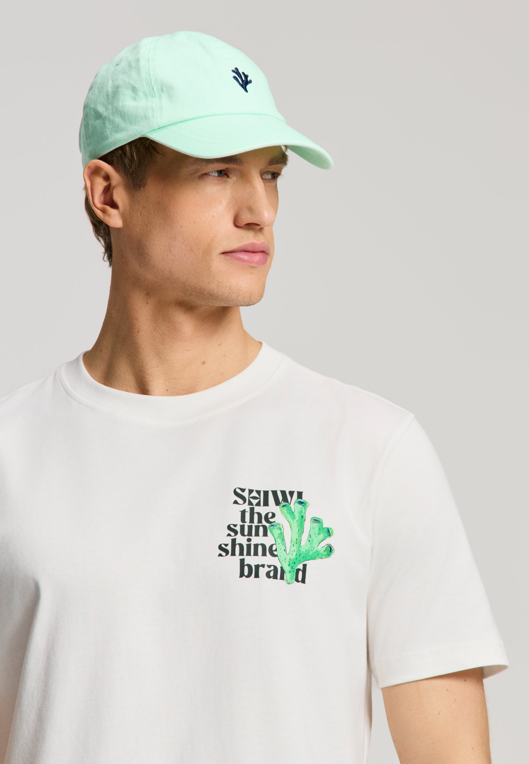 LIAM regular fit painted coral t-shirt | white