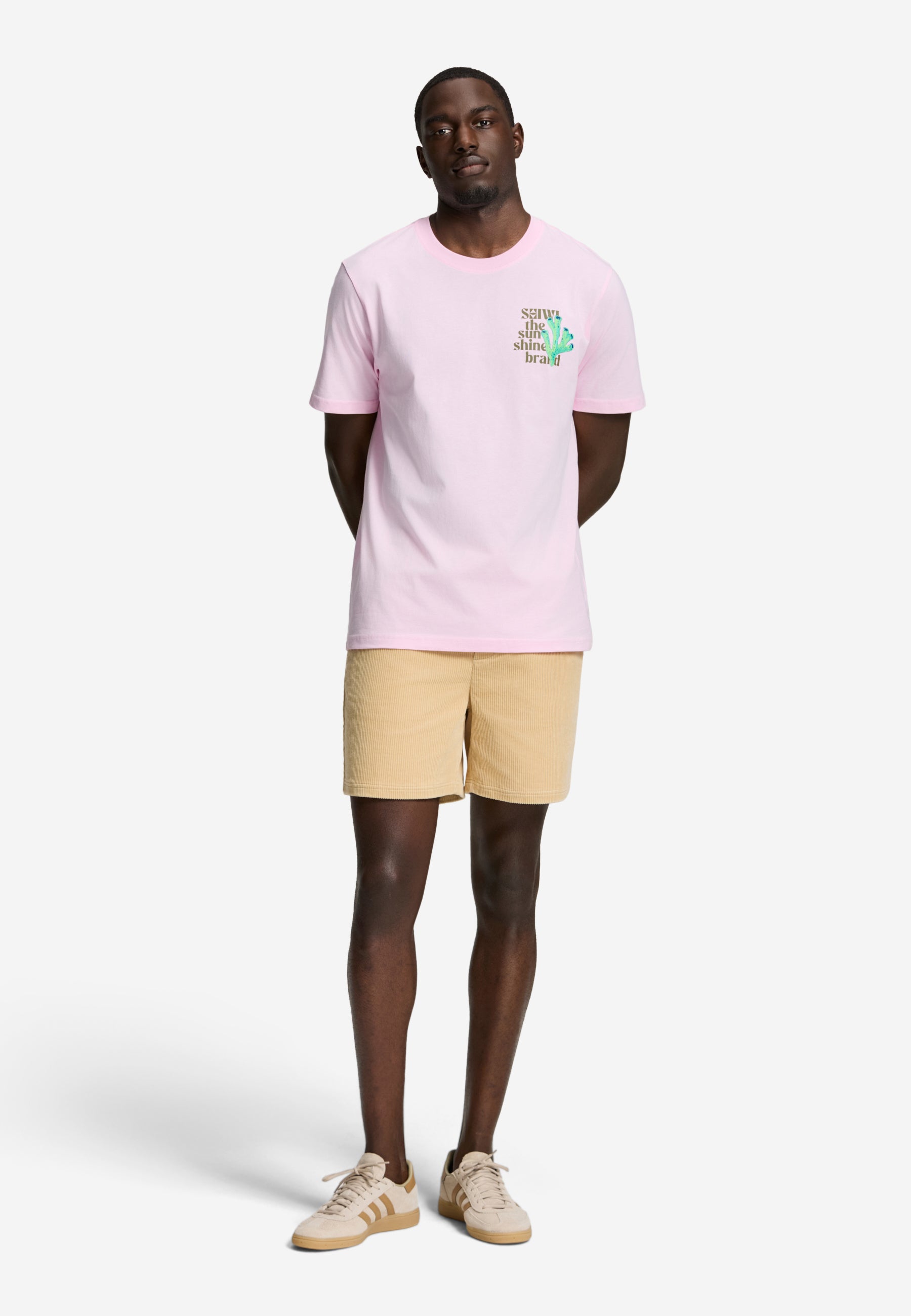 LIAM regular fit painted coral t-shirt | pink smoke