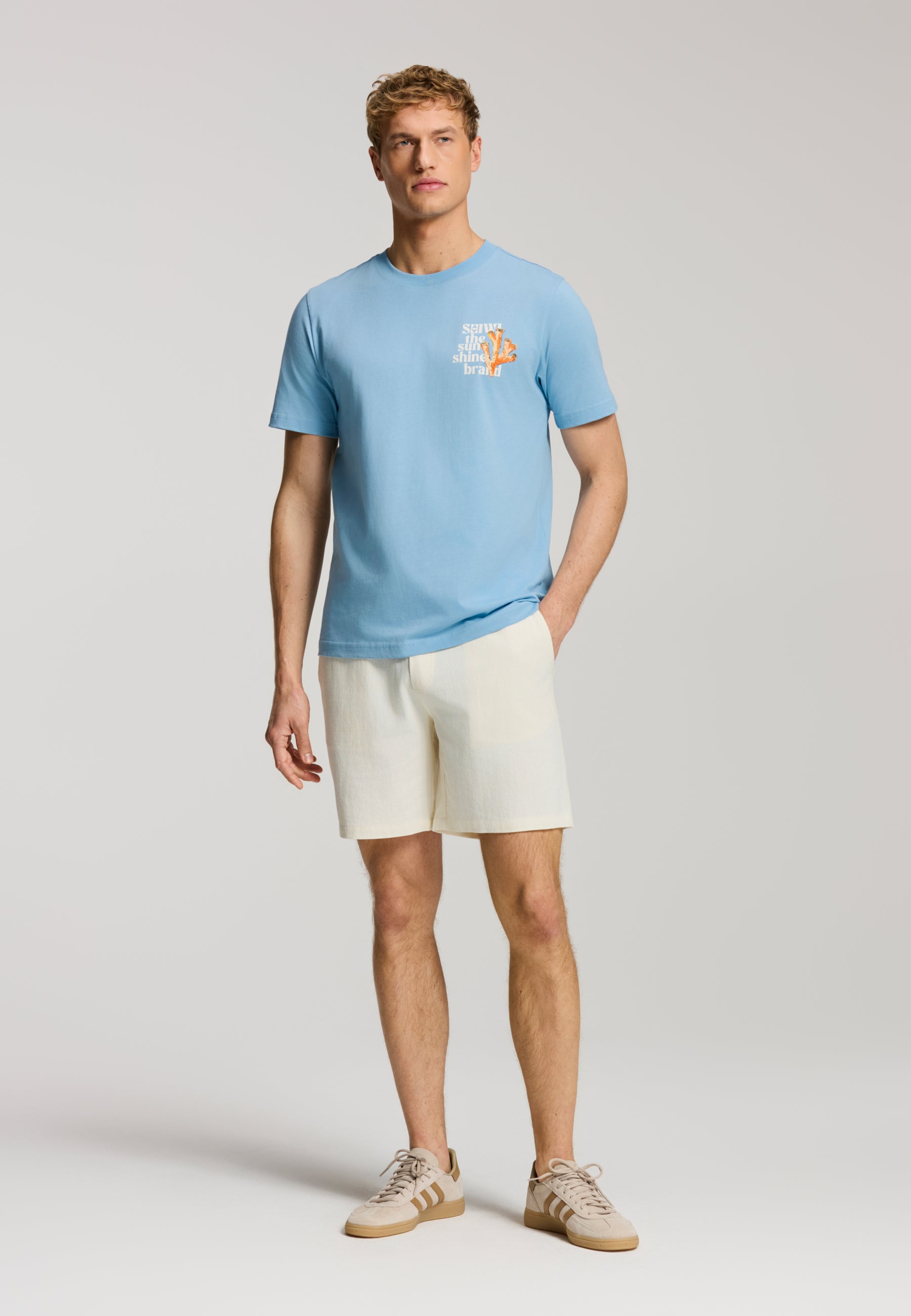 LIAM regular fit painted coral t-shirt | blue harbor