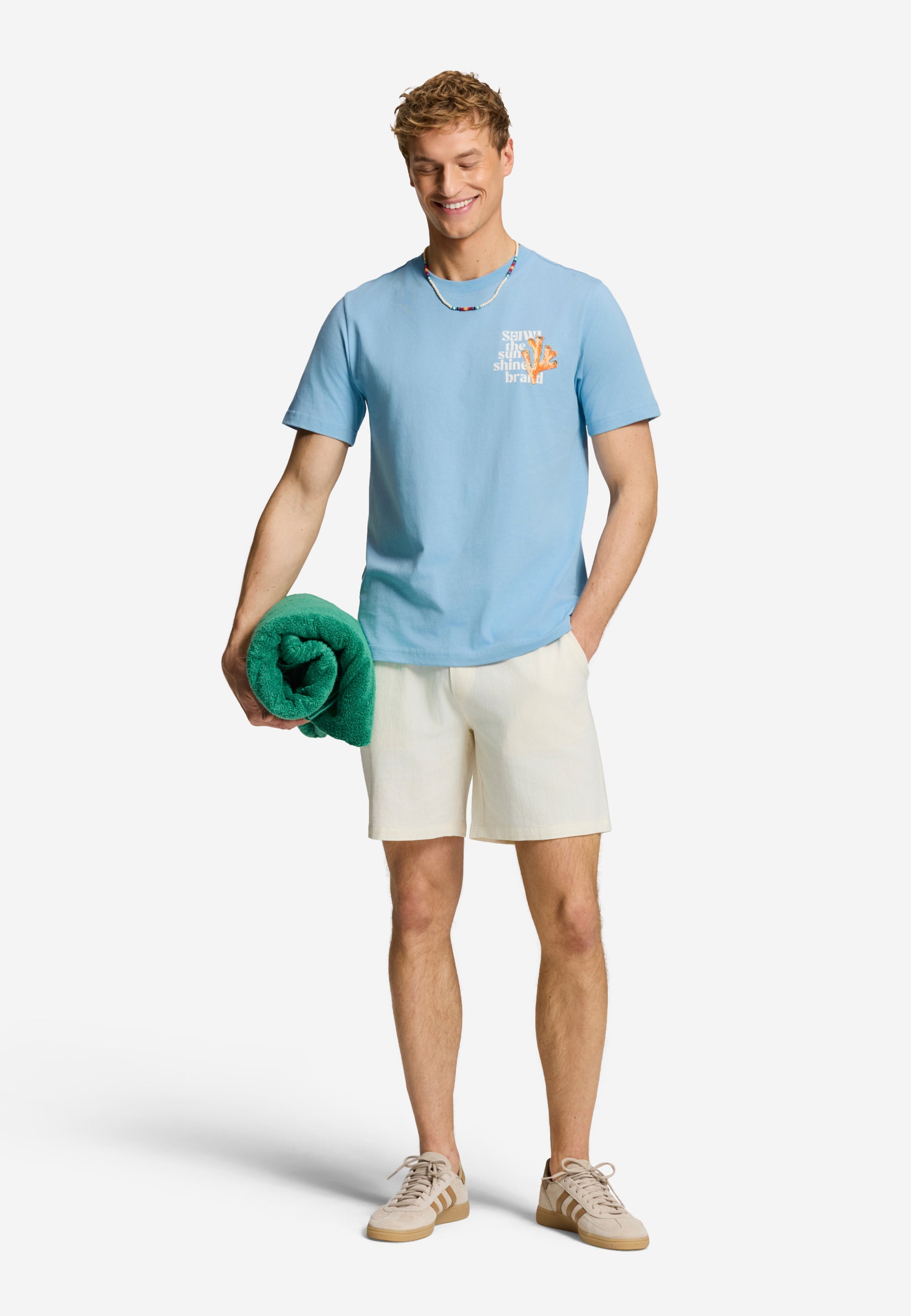 LIAM regular fit painted coral t-shirt | blue harbor - Shiwi