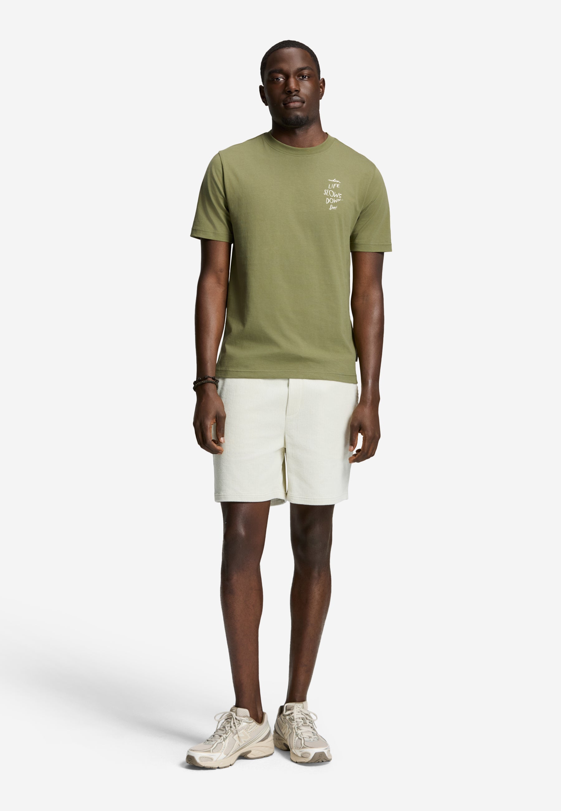 LIAM regular fit sip by sip t-shirt | green olive mist