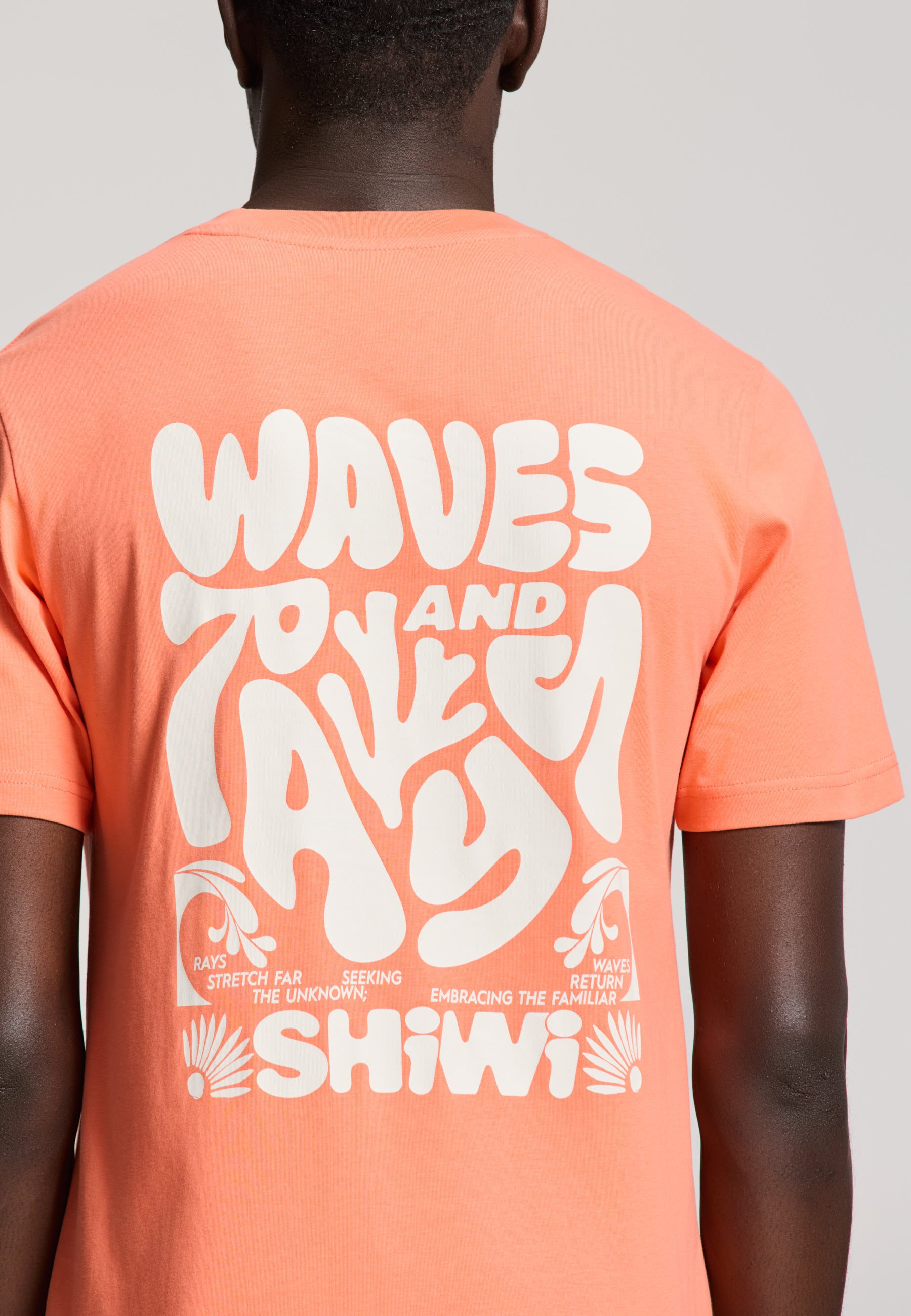 LIAM regular fit waves and rays t-shirt | orange coral