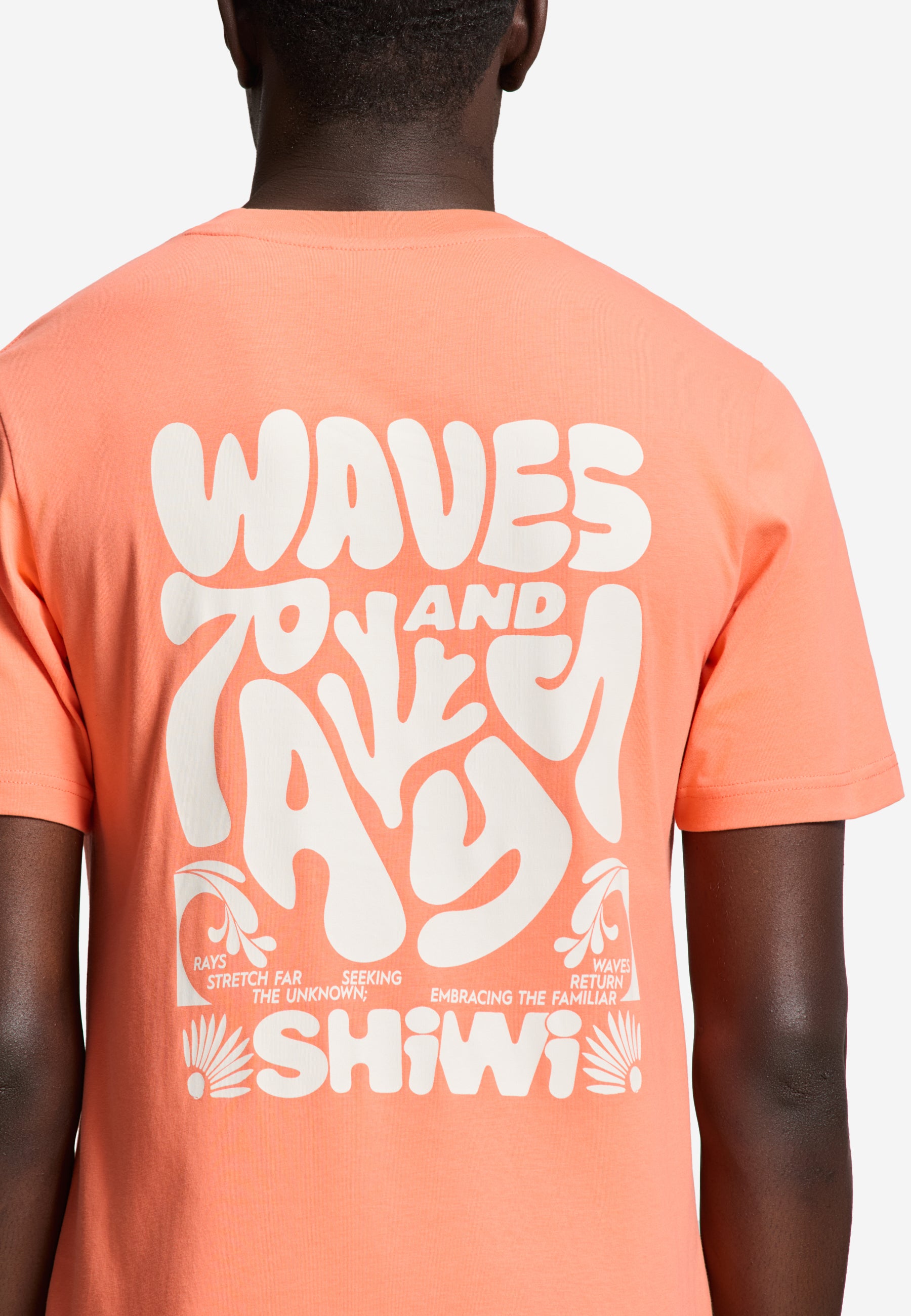 LIAM regular fit waves and rays t-shirt | orange coral - Shiwi