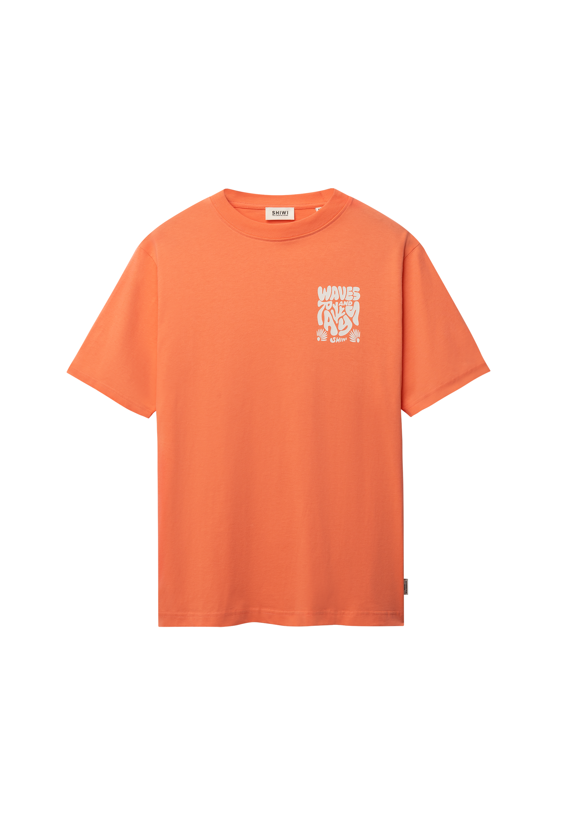 LIAM regular fit waves and rays t-shirt | orange coral - Shiwi