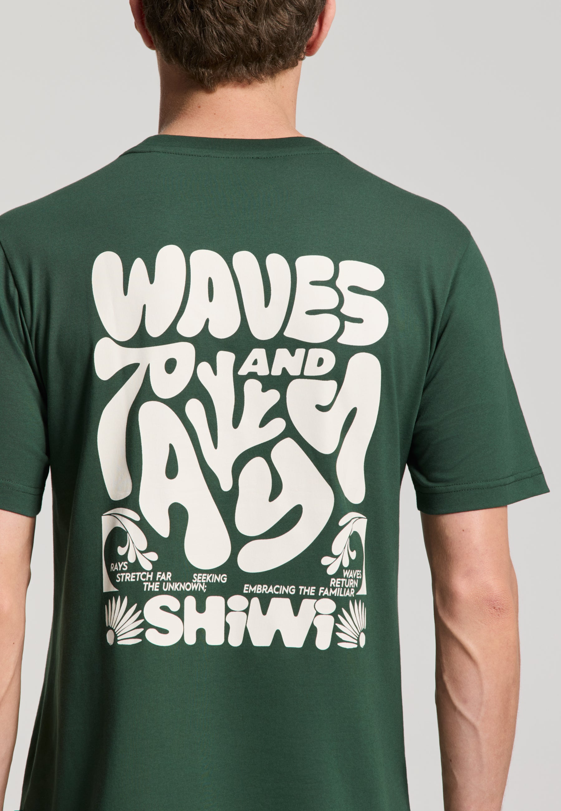 LIAM regular fit waves and rays t-shirt | green leaf - Shiwi