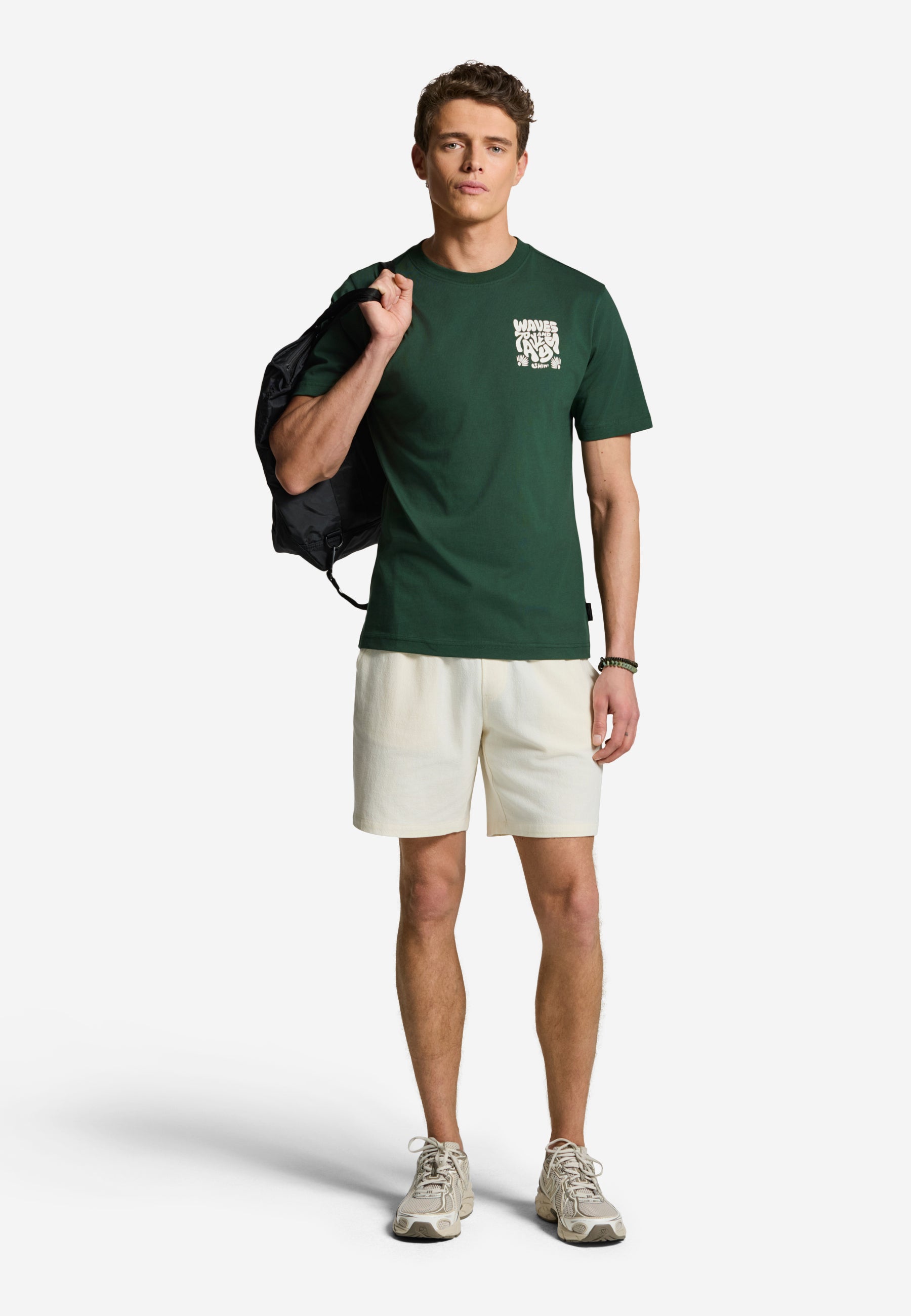 LIAM regular fit waves and rays t-shirt | green leaf