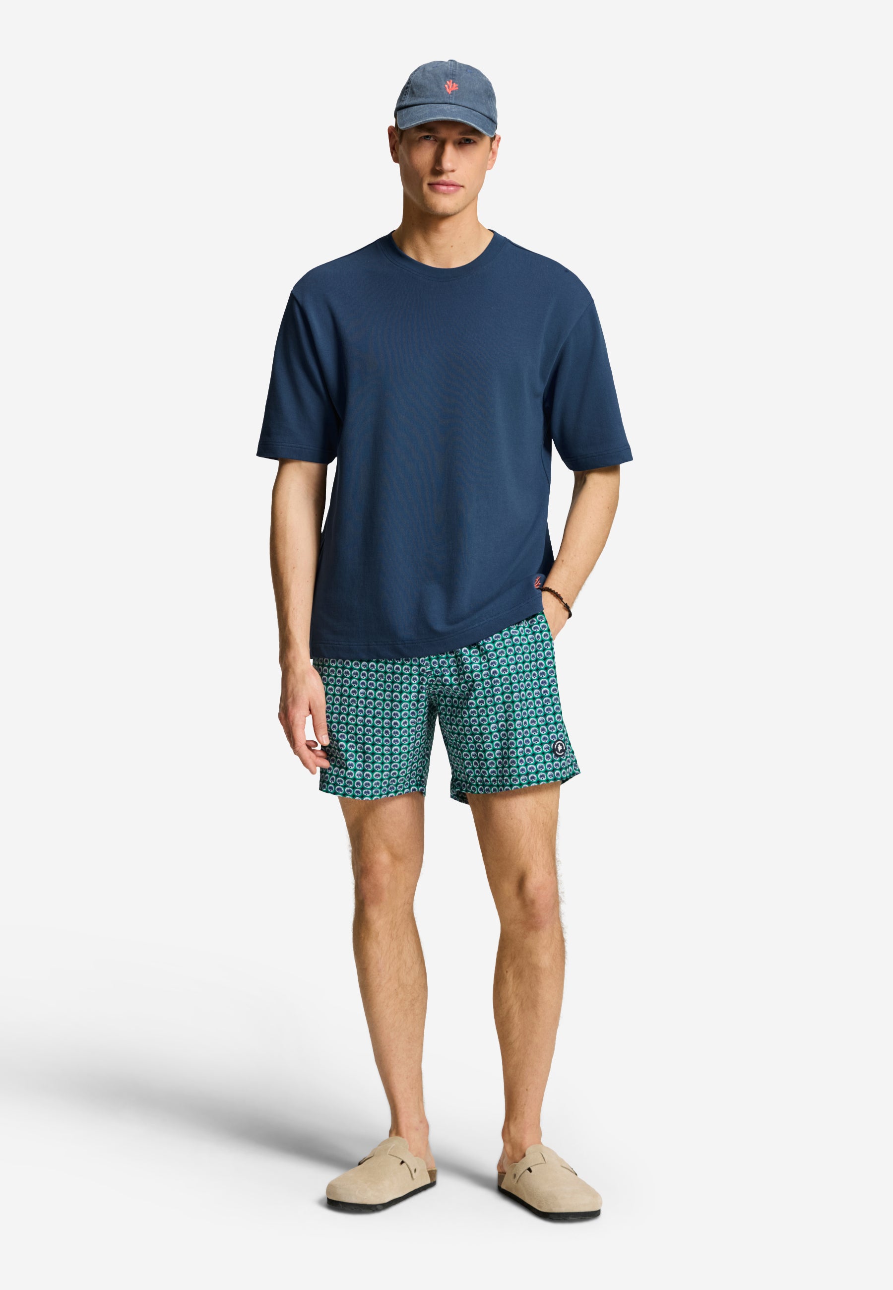 FINN relaxed fit pique t-shirt | blue slate