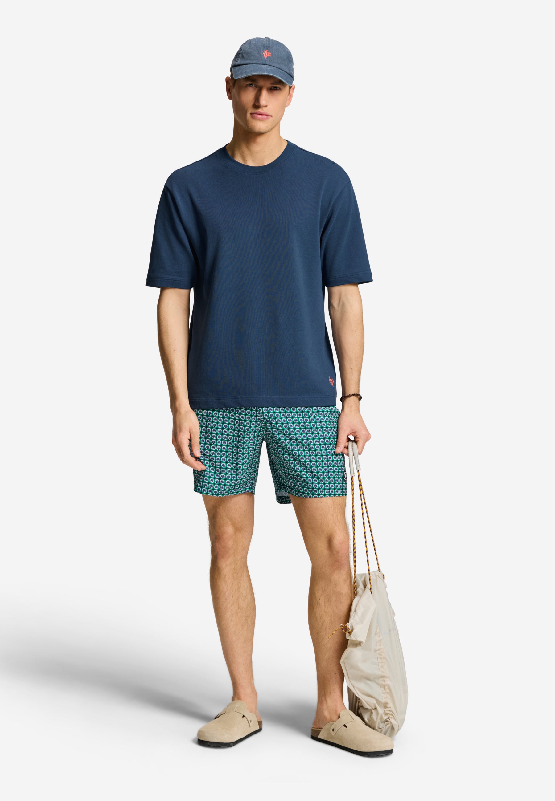 FINN relaxed fit pique t-shirt | blue slate