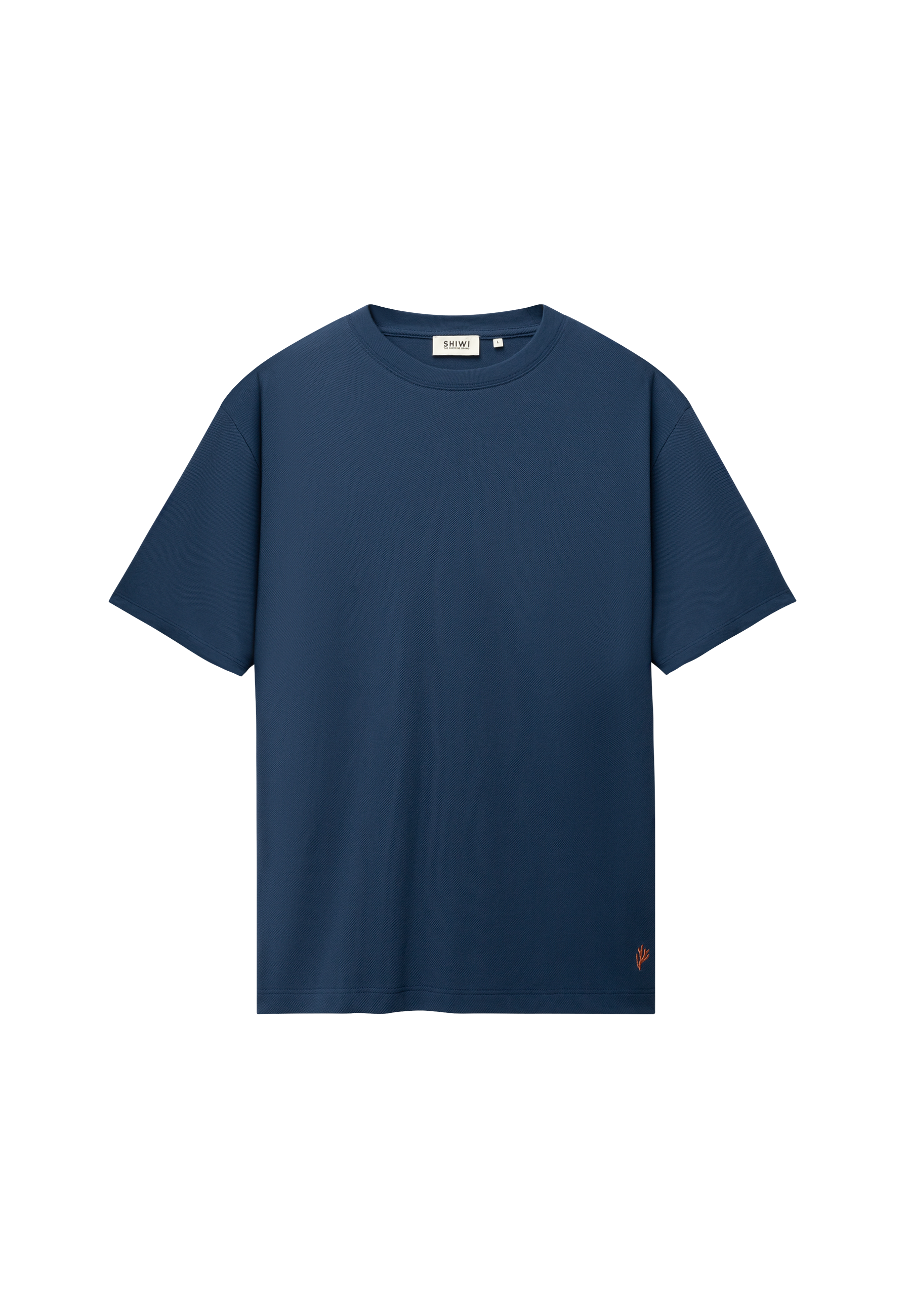 FINN relaxed fit pique t-shirt | blue slate