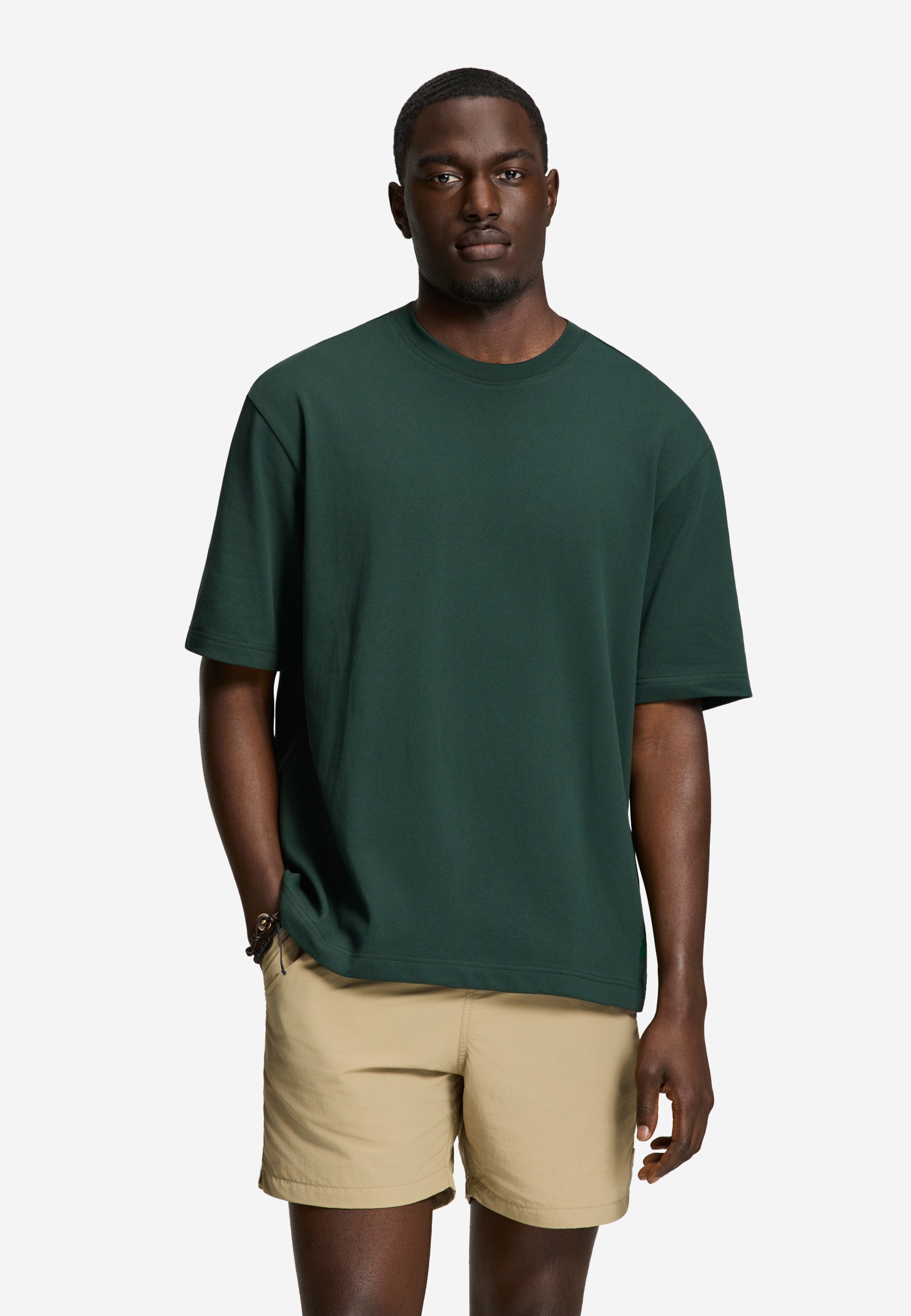FINN relaxed fit pique t-shirt | green leaf