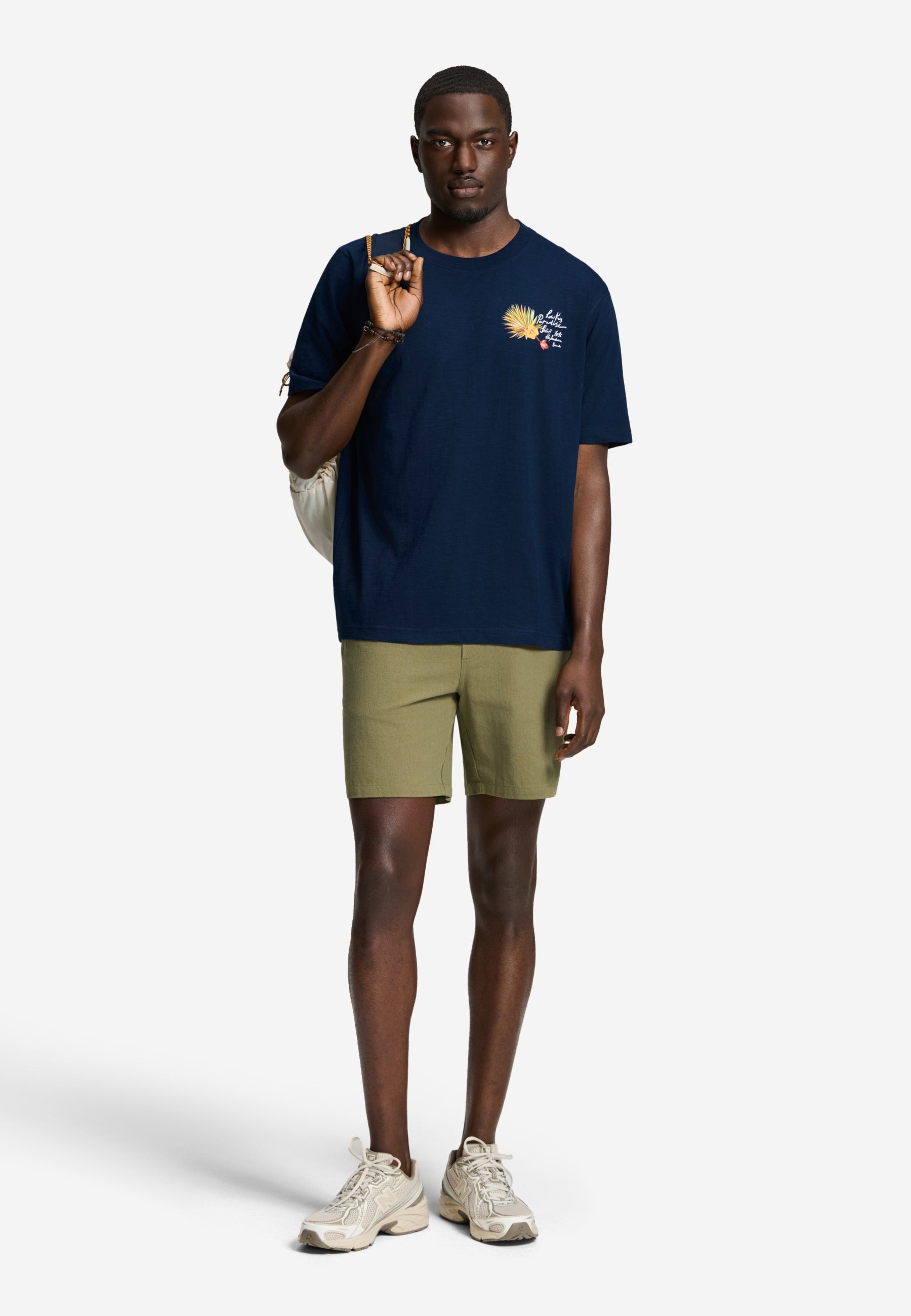 JOSH shorts crepe structure | green olive mist