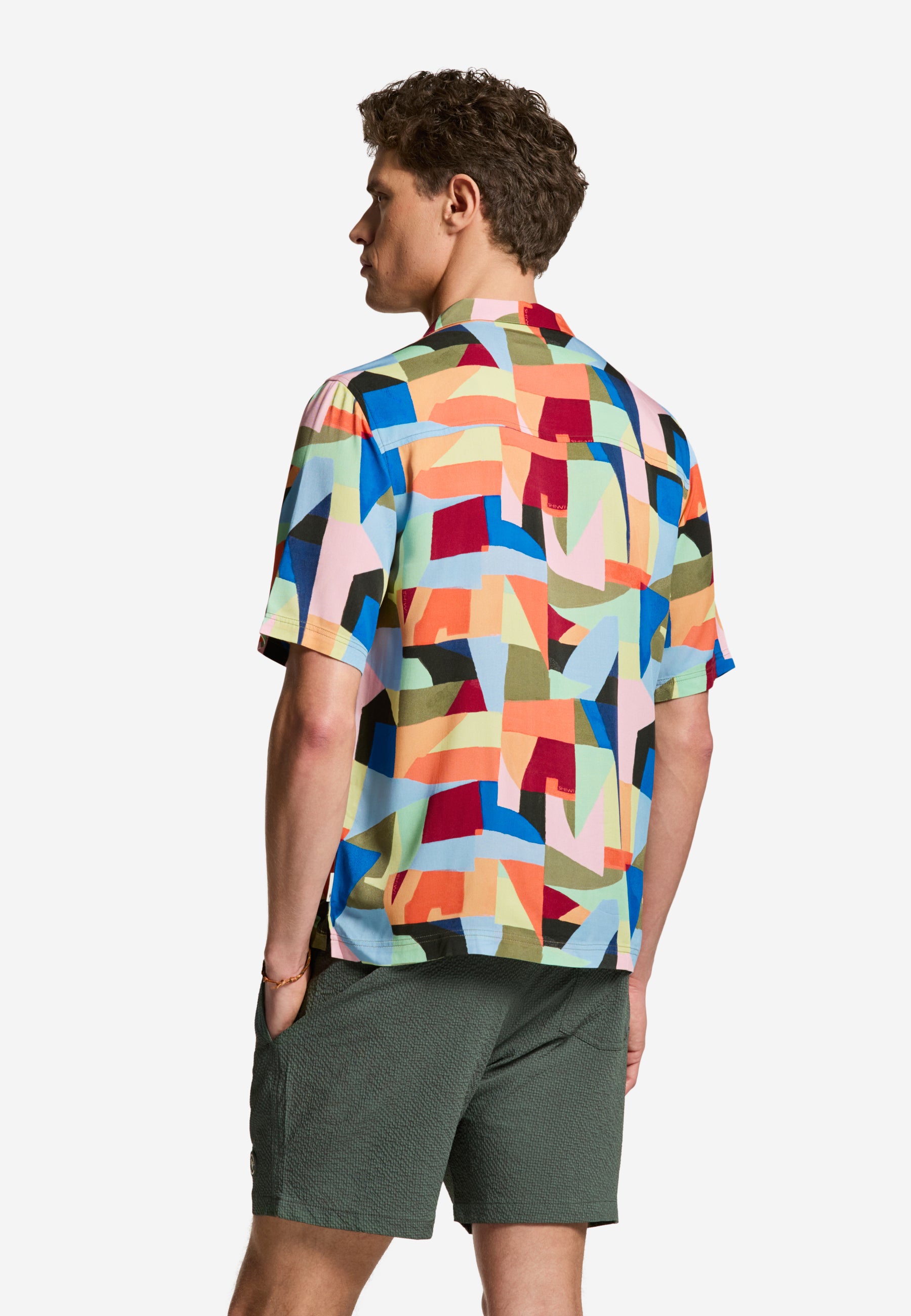 VIC multi art geo short sleeve shirt | multicolour