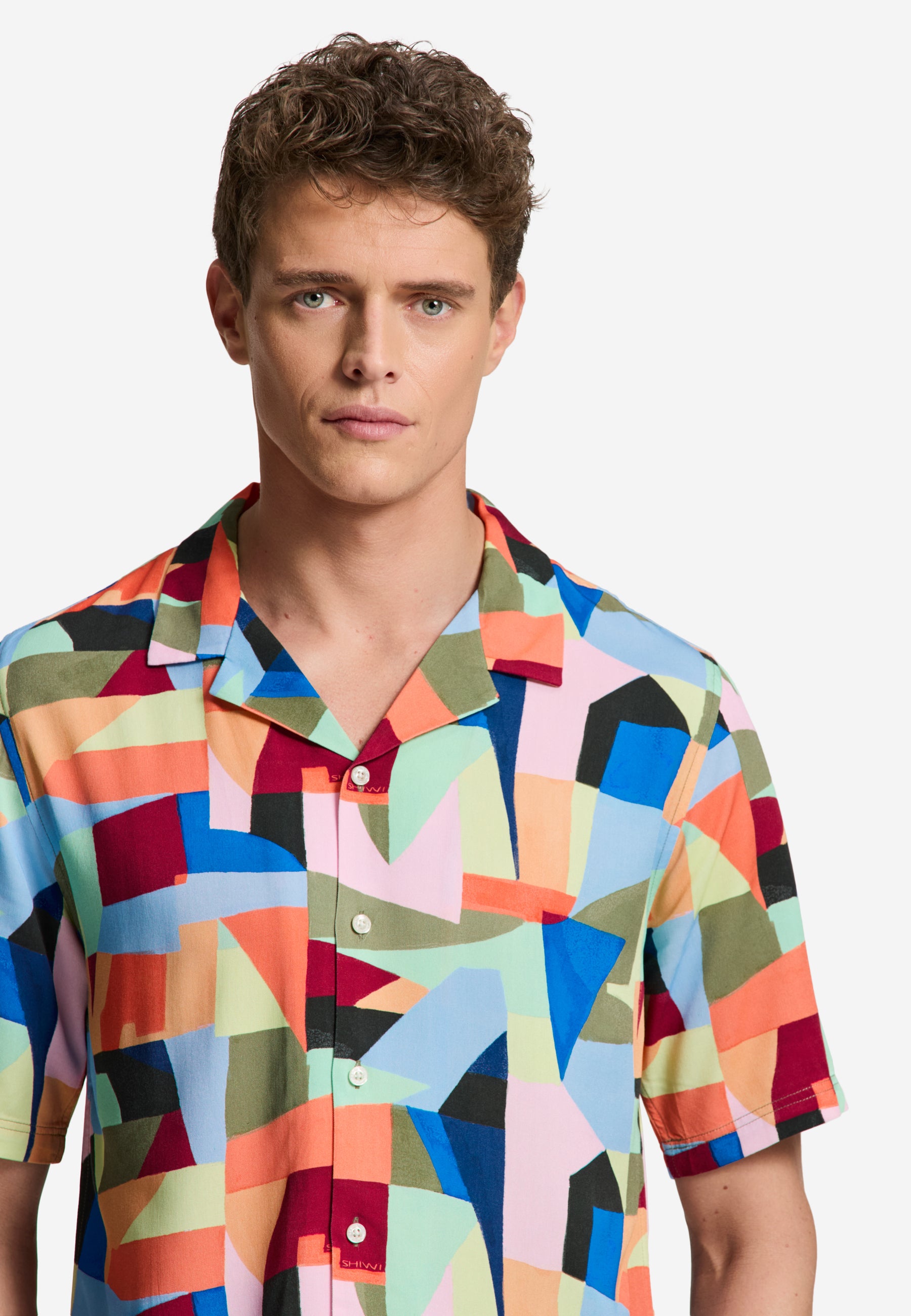 VIC multi art geo short sleeve shirt | multicolour