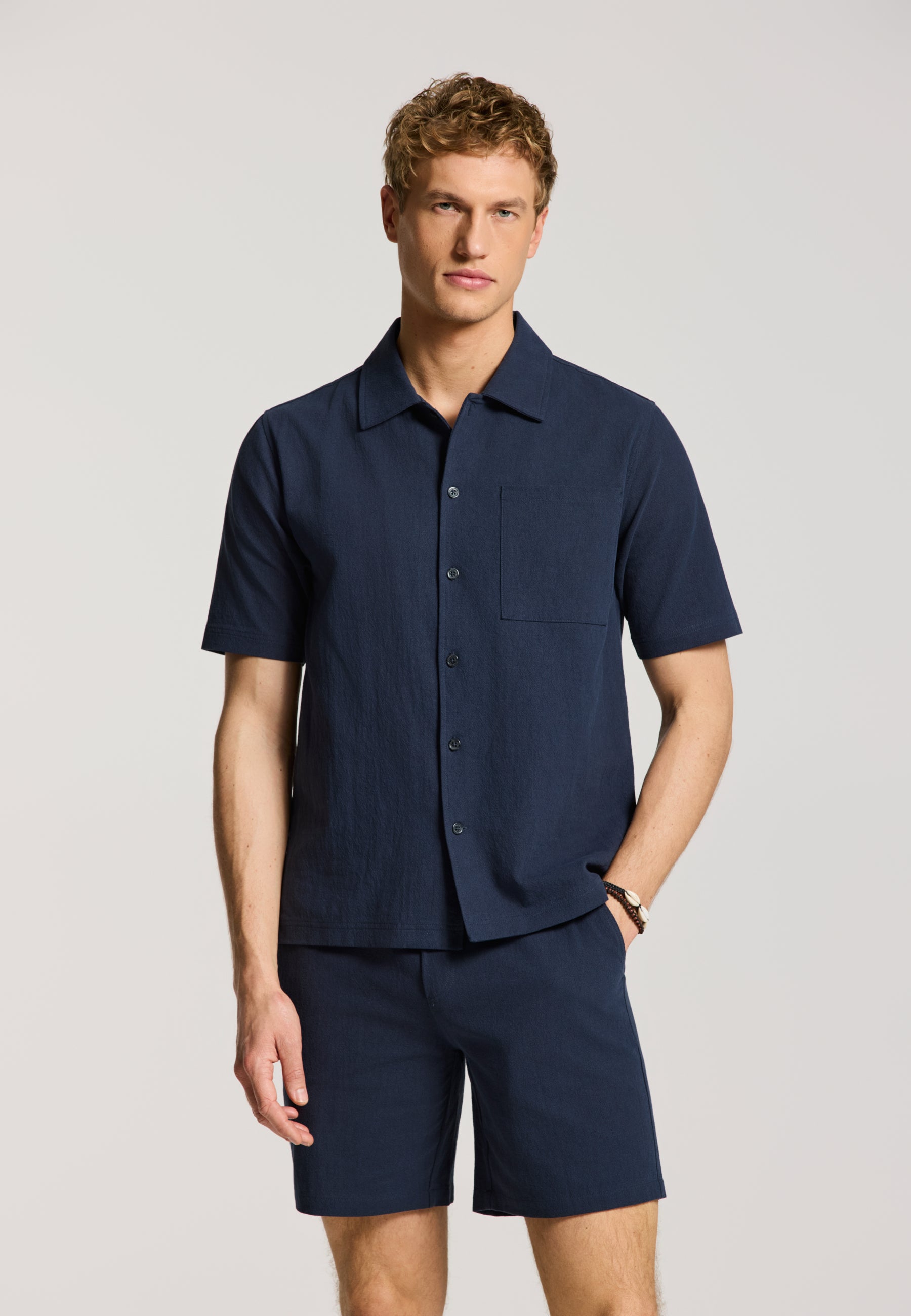 JOSH shorts crepe structure | blue dark navy - Shiwi