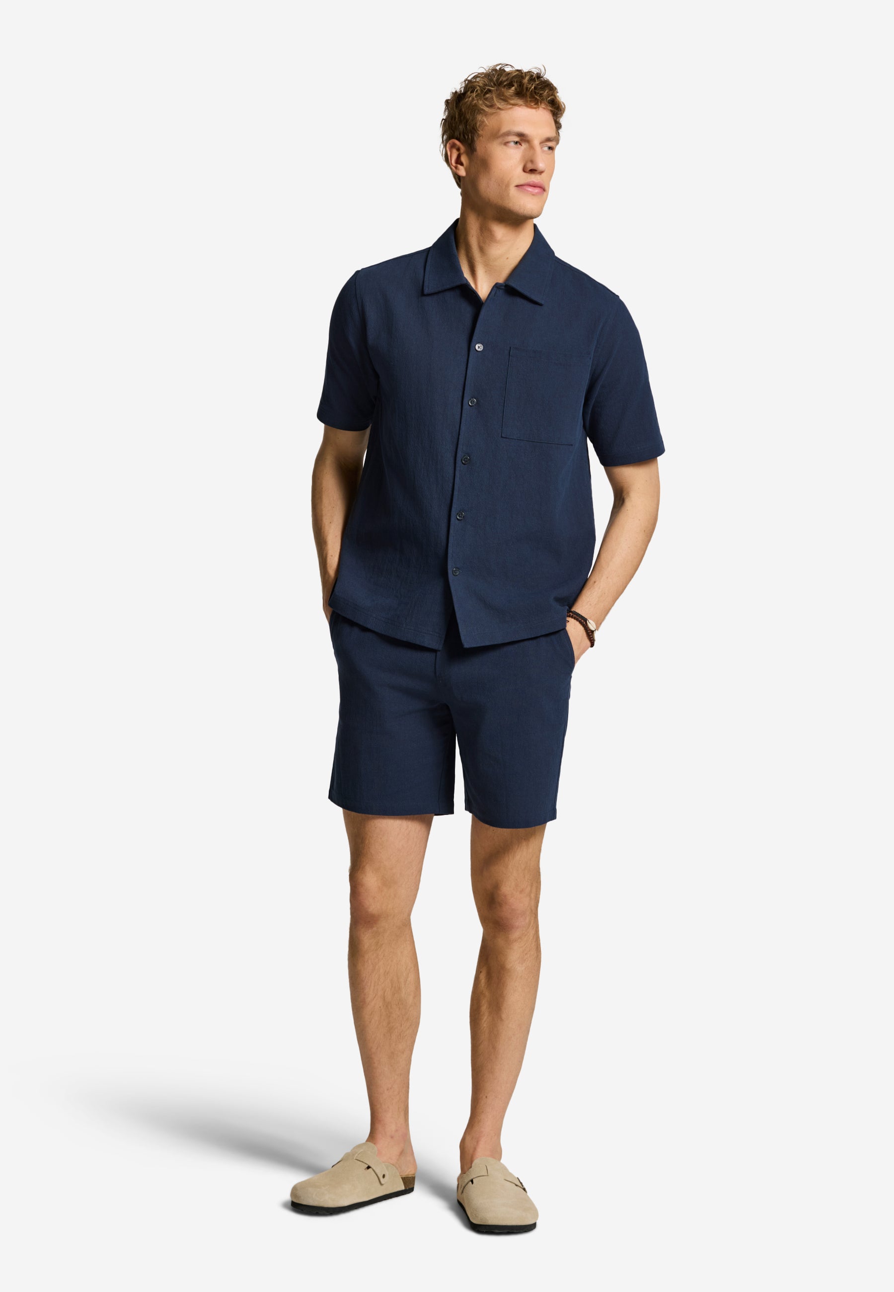 PHIL solid short sleeve shirt | blue dark navy