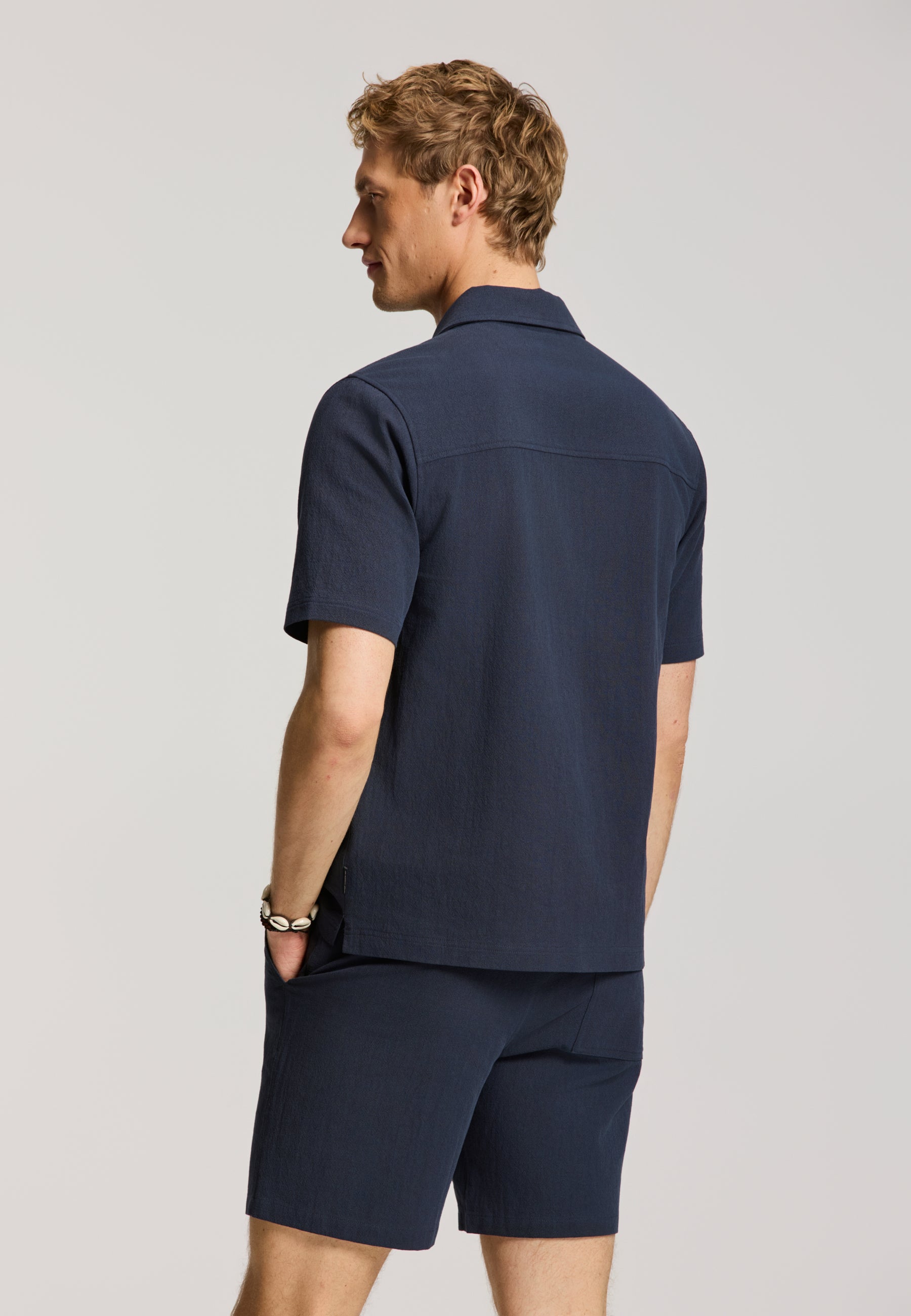 PHIL solid short sleeve shirt | blue dark navy