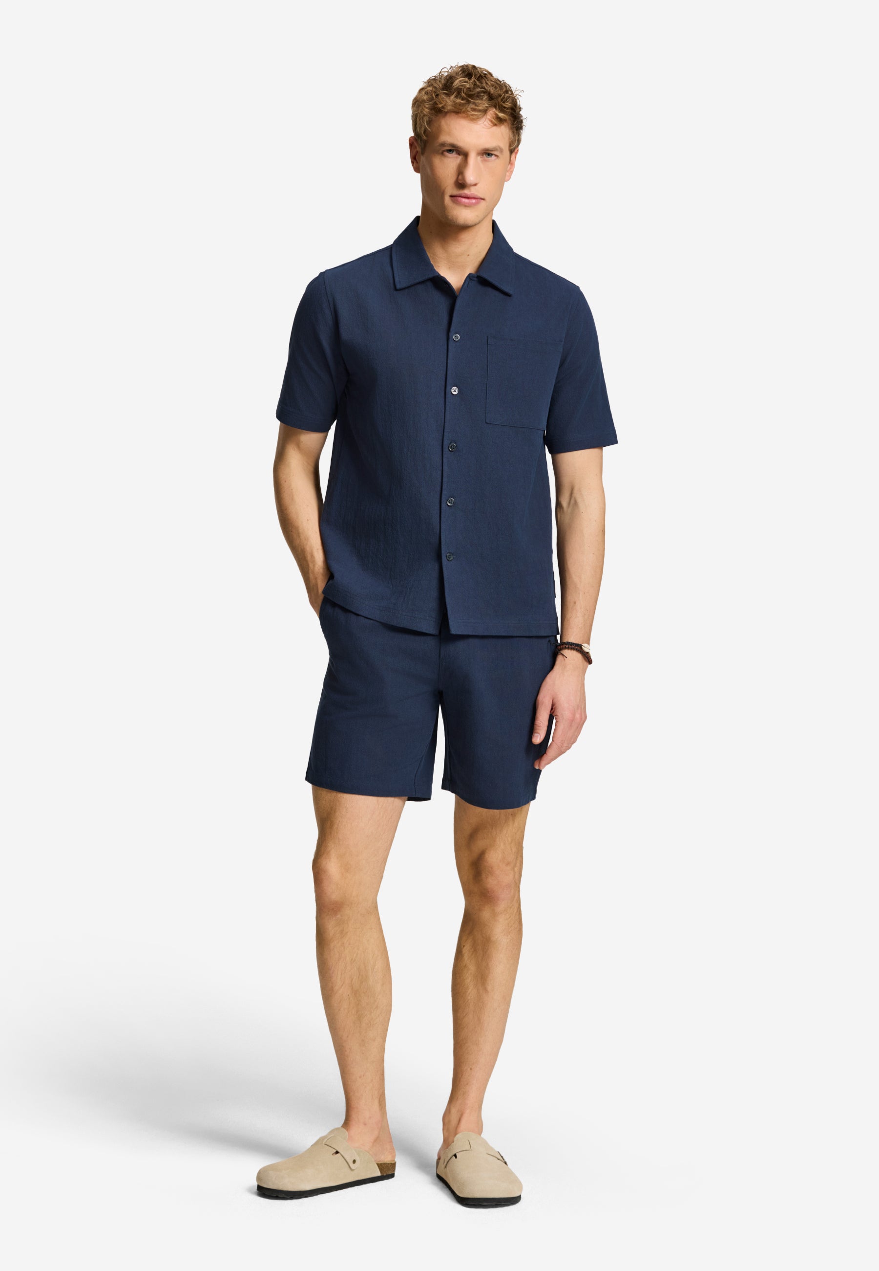 PHIL solid short sleeve shirt | blue dark navy