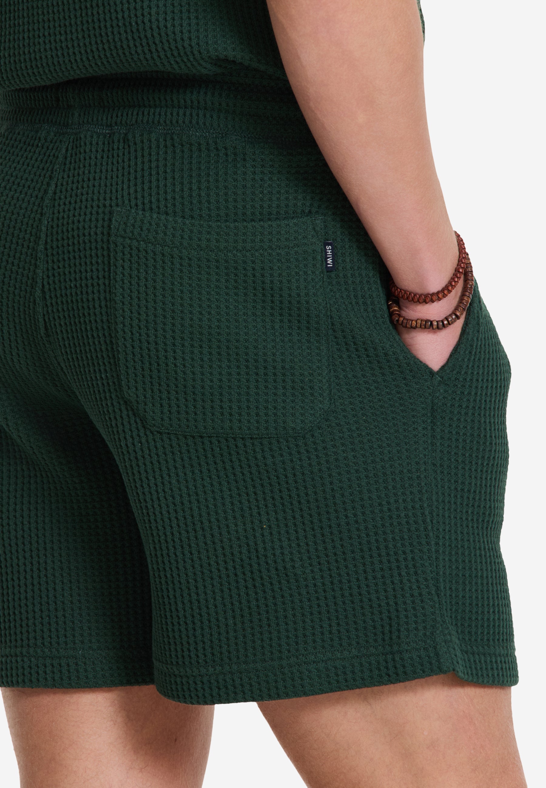 OSCAR waffle structure shorts | green leaf - Shiwi