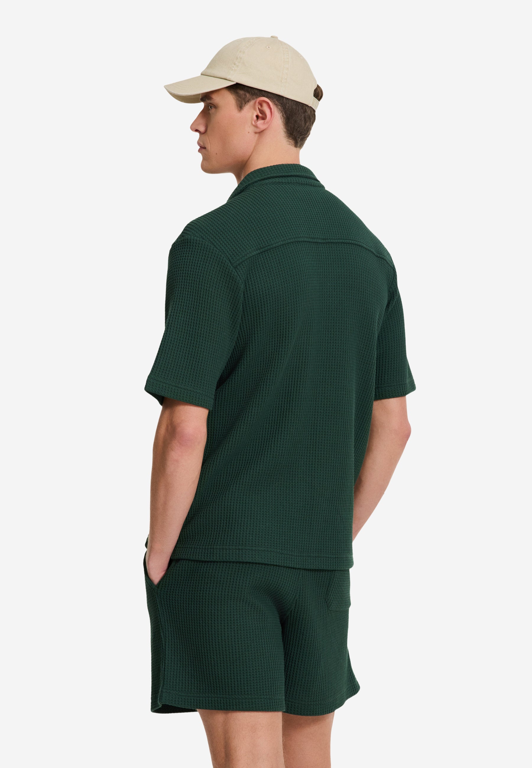 OSCAR waffle structure shorts | green leaf - Shiwi
