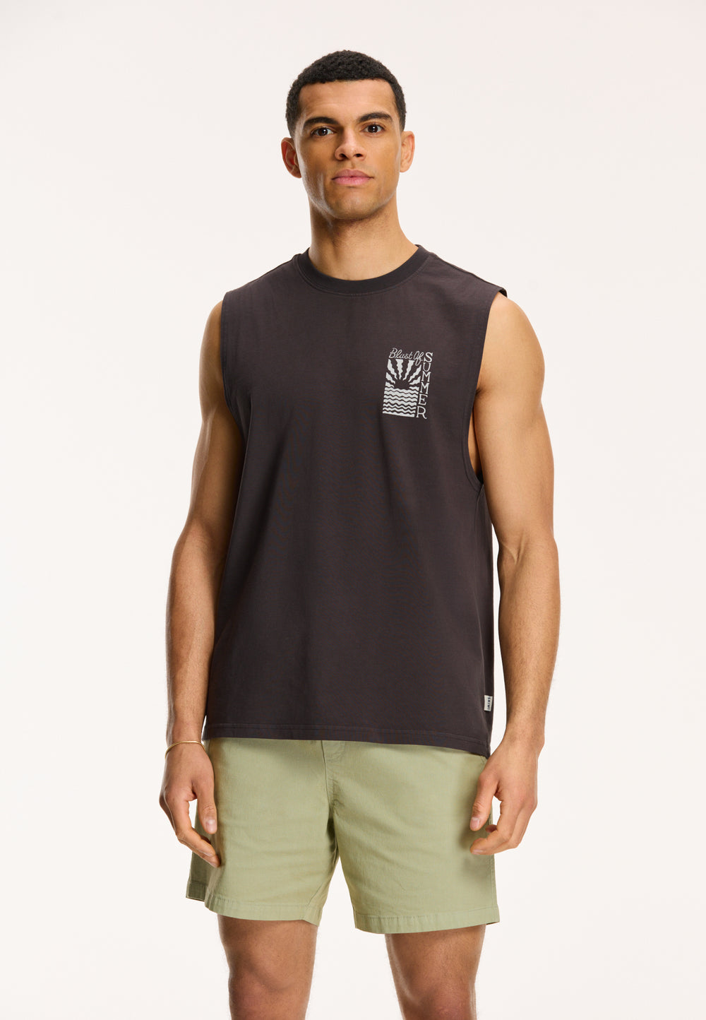 men summer chest sleeveless t-shirt
