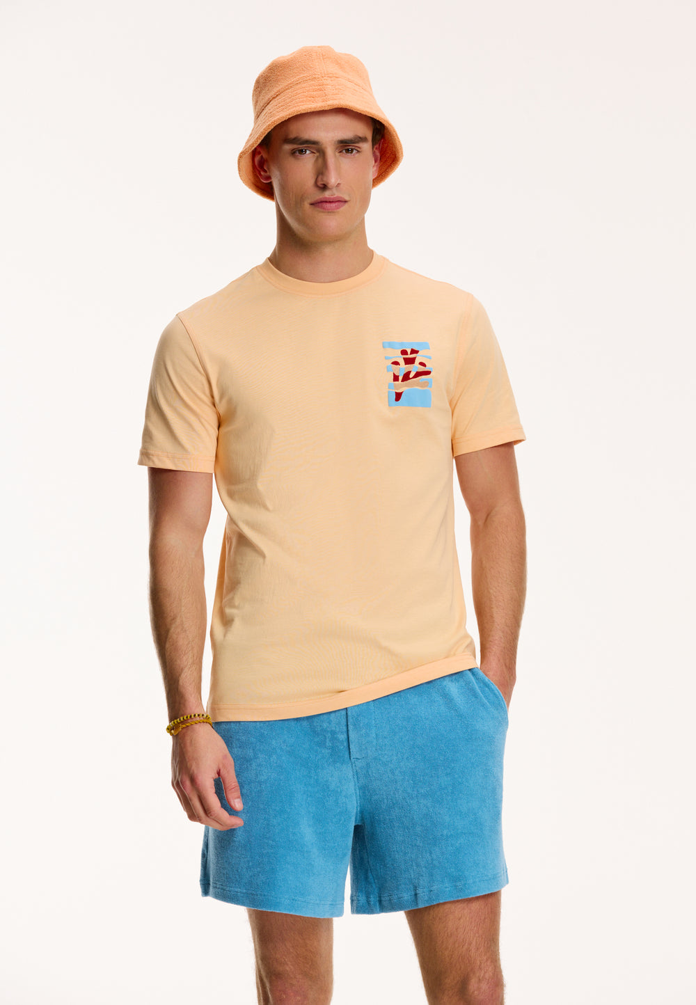 men coral chest t-shirt