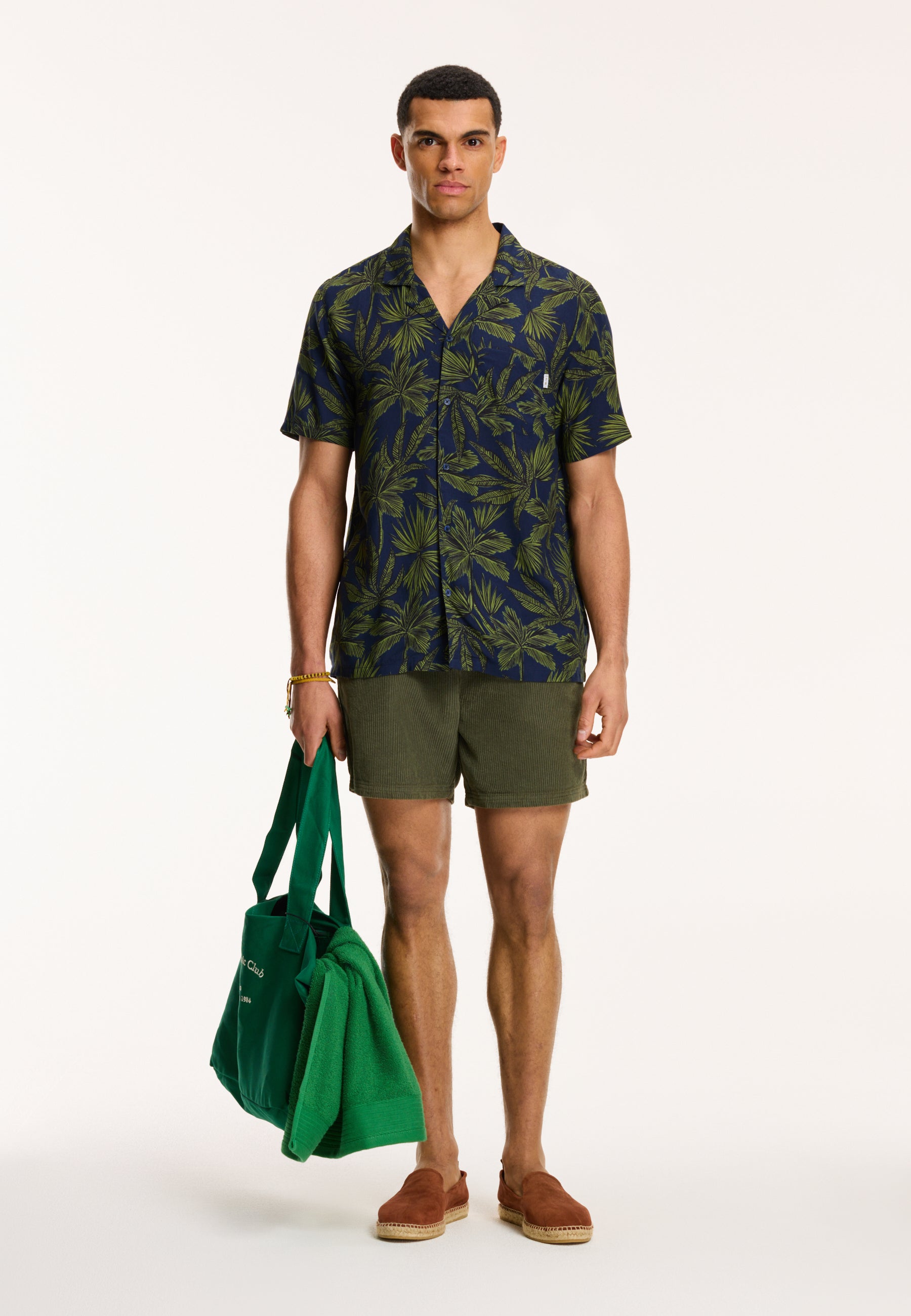 men palm leaves shirt