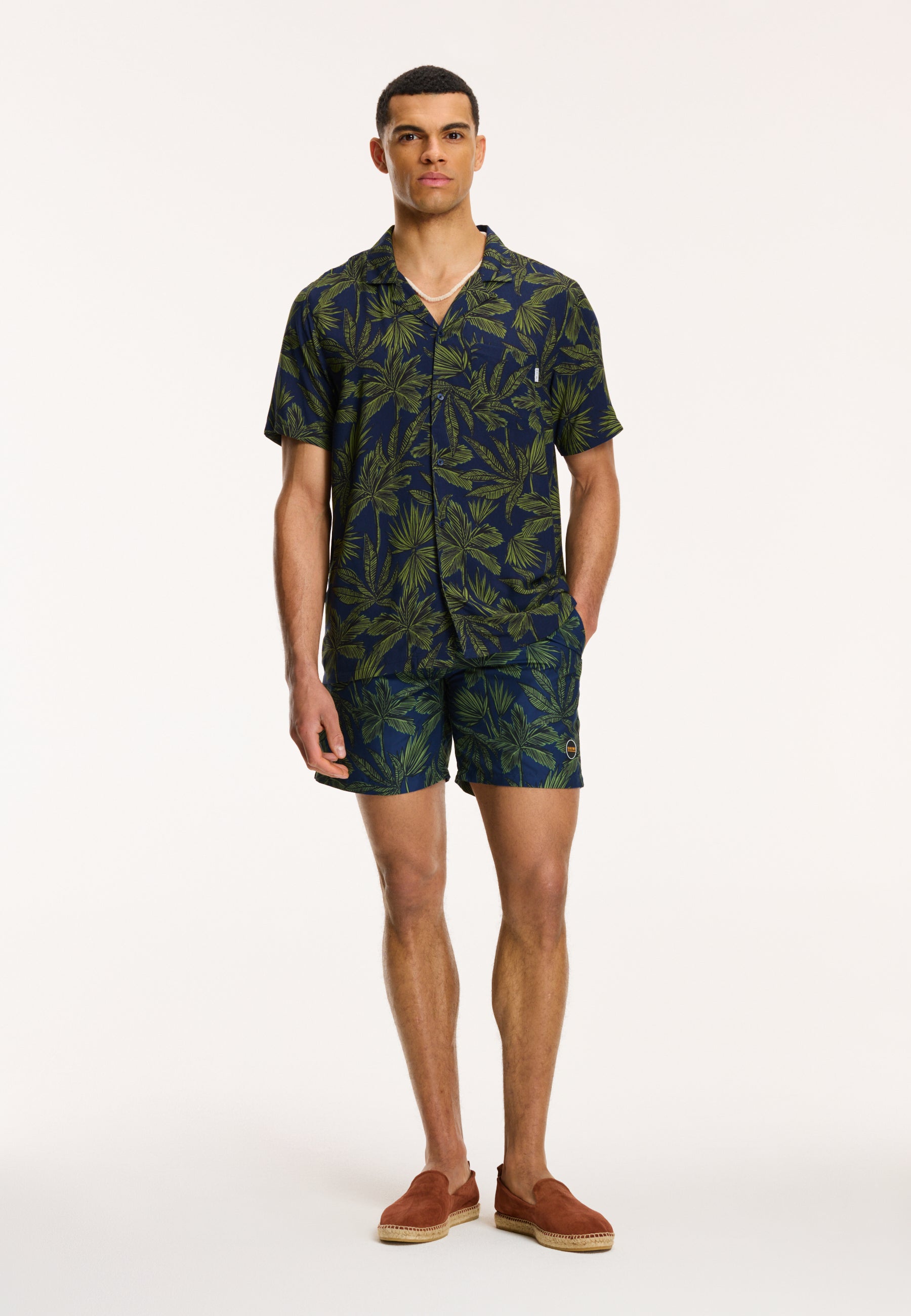 men palm leaves shirt